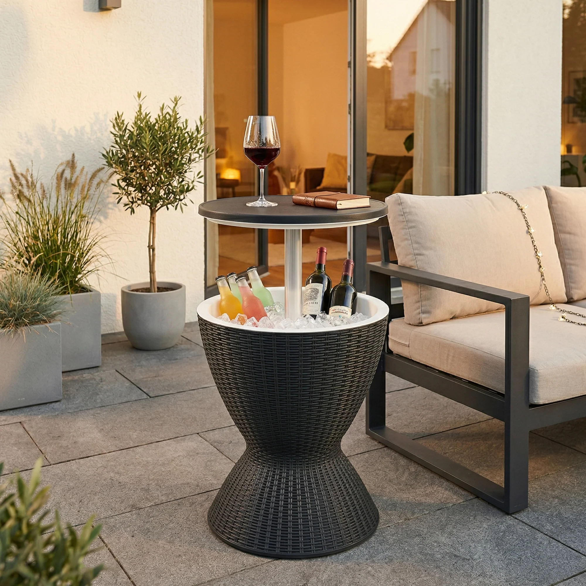 Kühltisch Atessa 58x49 cm Rattanoptik [casa.pro] - Image 3