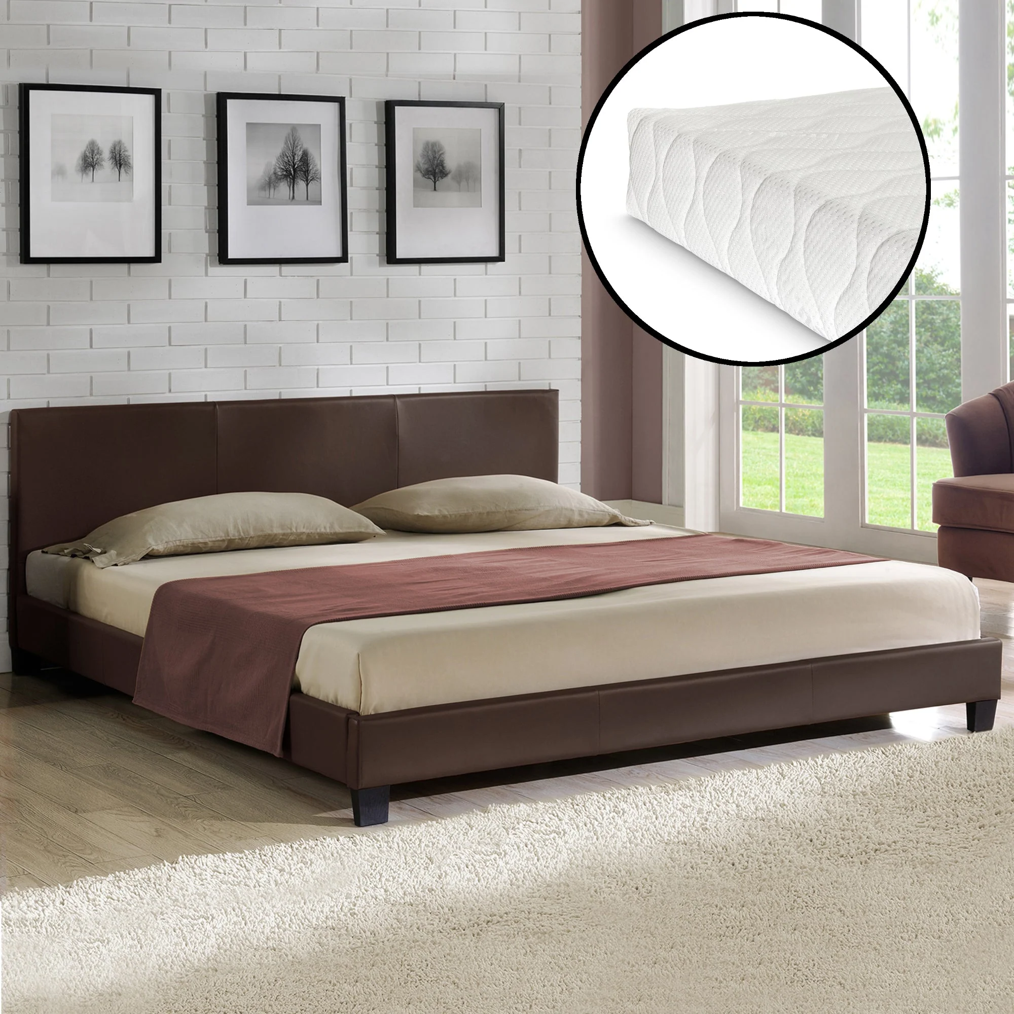 Kunstlederbett mit Matratze Kunstlederbezug Corium - Image 20