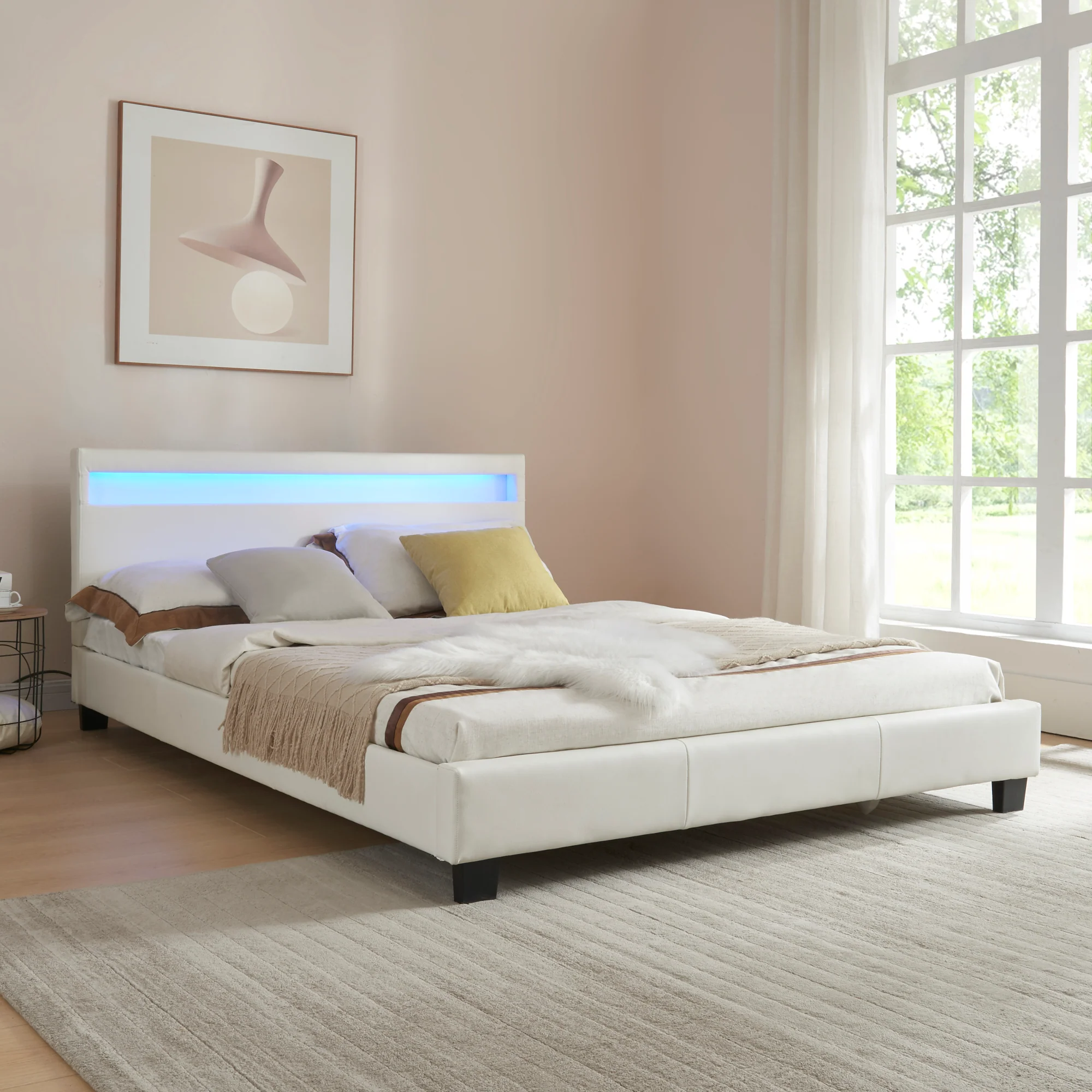 LED Polsterbett Paris in versch. Farben und Größen [Corium]