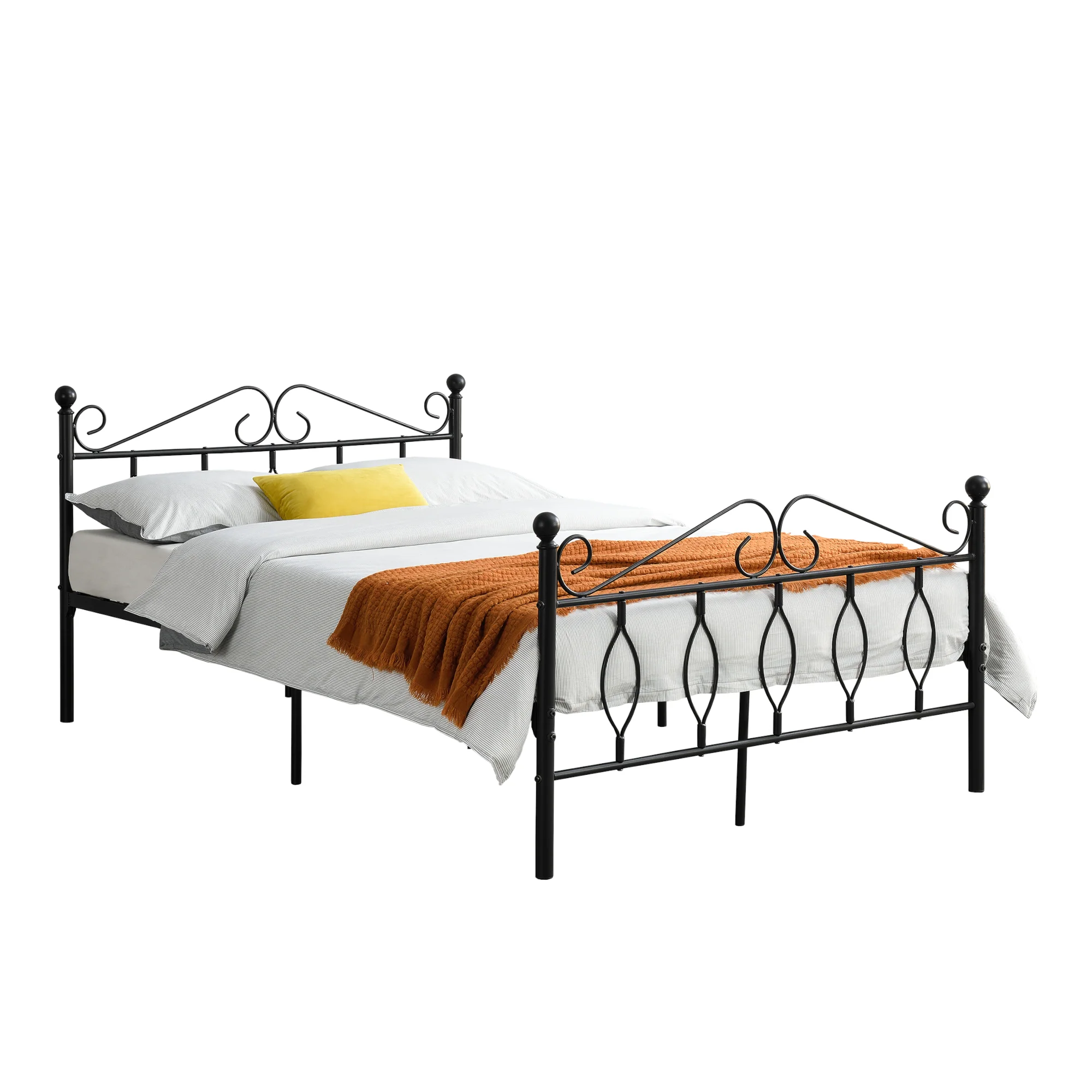 Metallbett Apolda bis 300kg versch. Größen Schwarz en.casa - Image 3