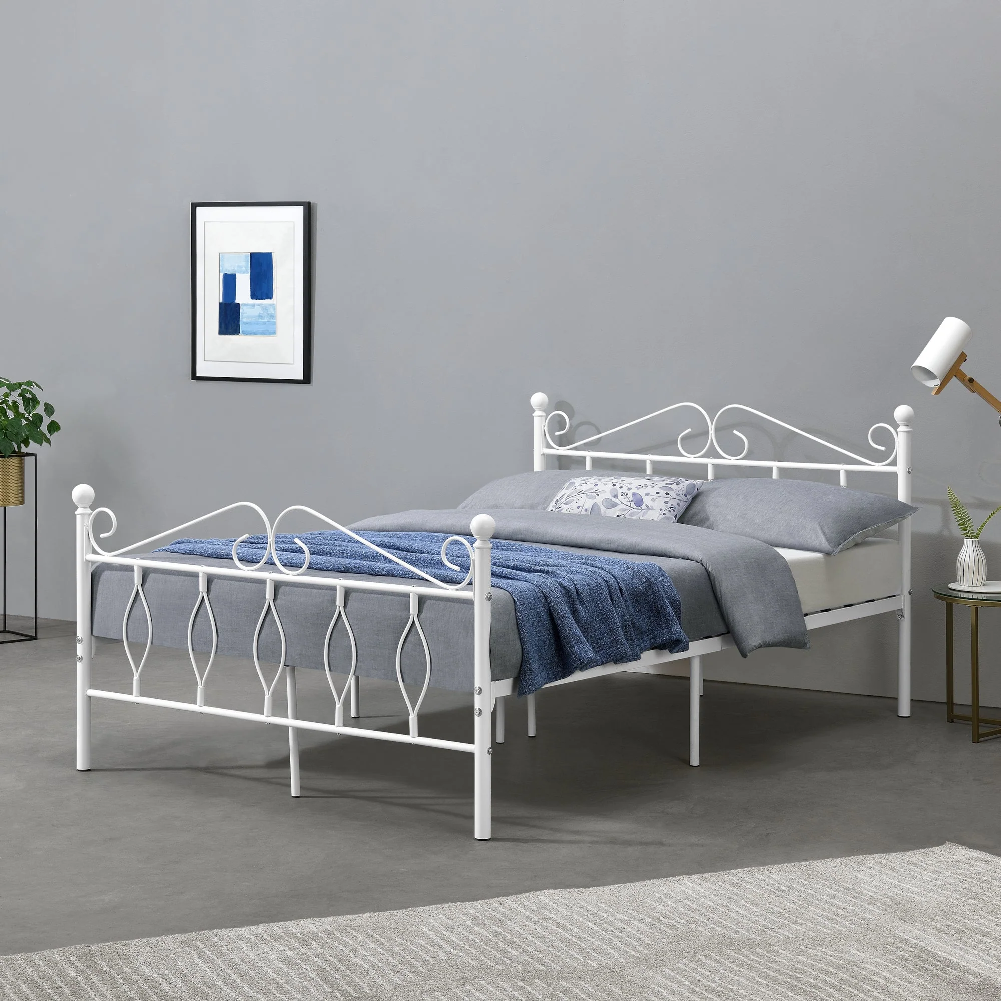 Metallbett Apolda bis 300kg versch. Größen Weiß [en.casa] - Image 5