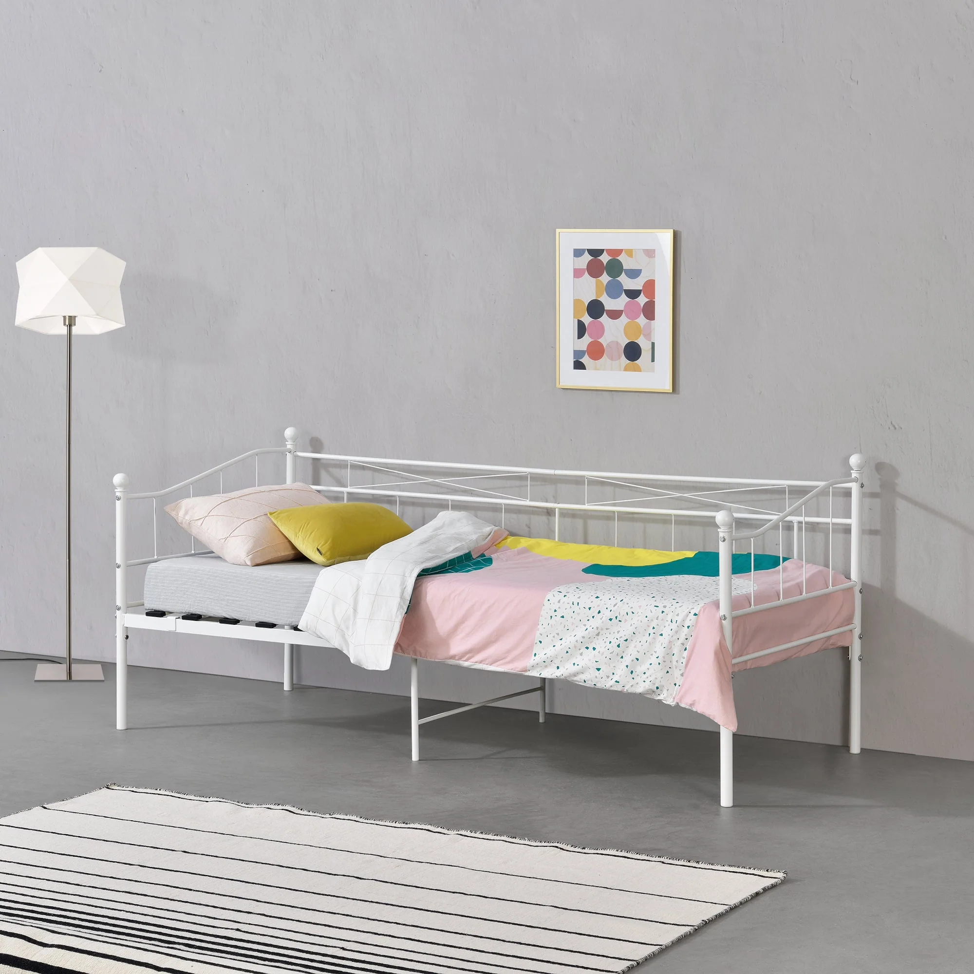 Metallbett Arjeplog 90x200 cm bis 150 kg versch. Farben en.casa - Image 4