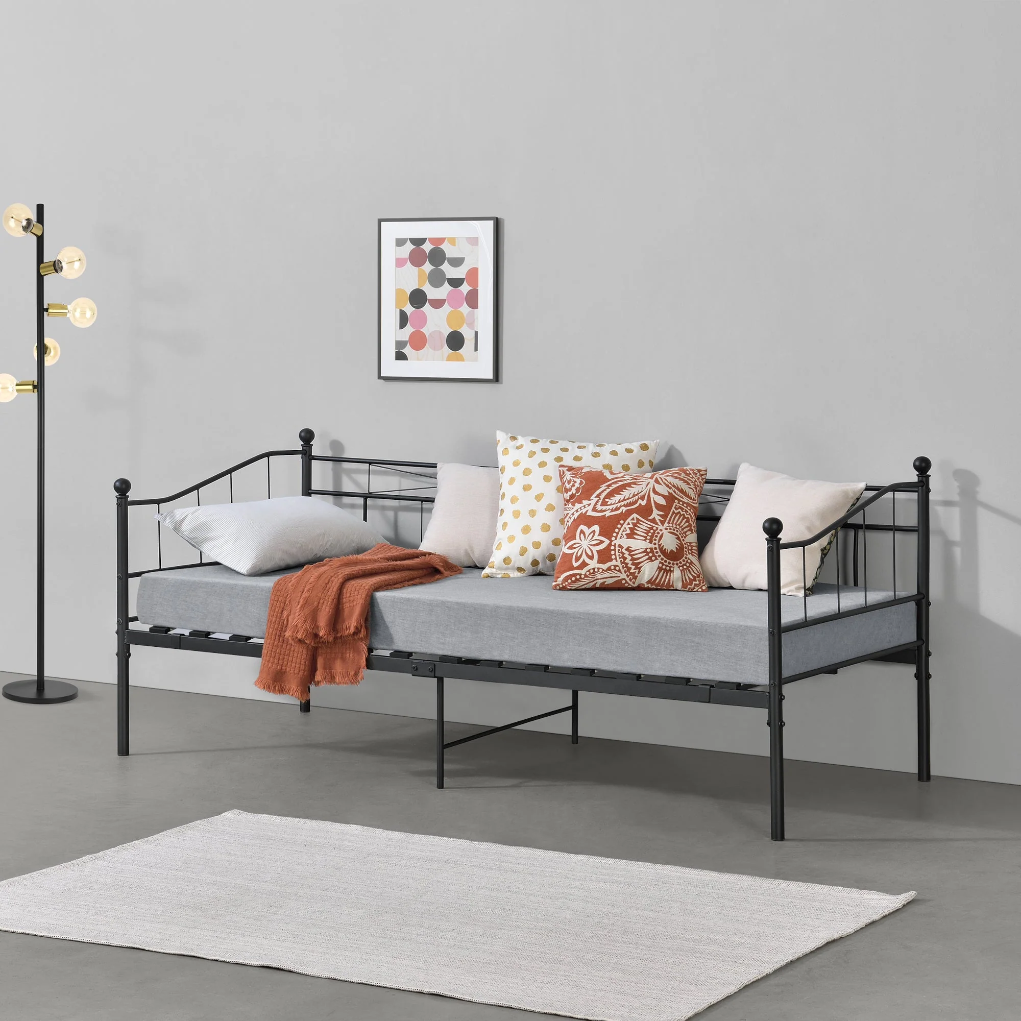 Metallbett Arjeplog 90x200 cm bis 150 kg versch. Farben en.casa - Image 5