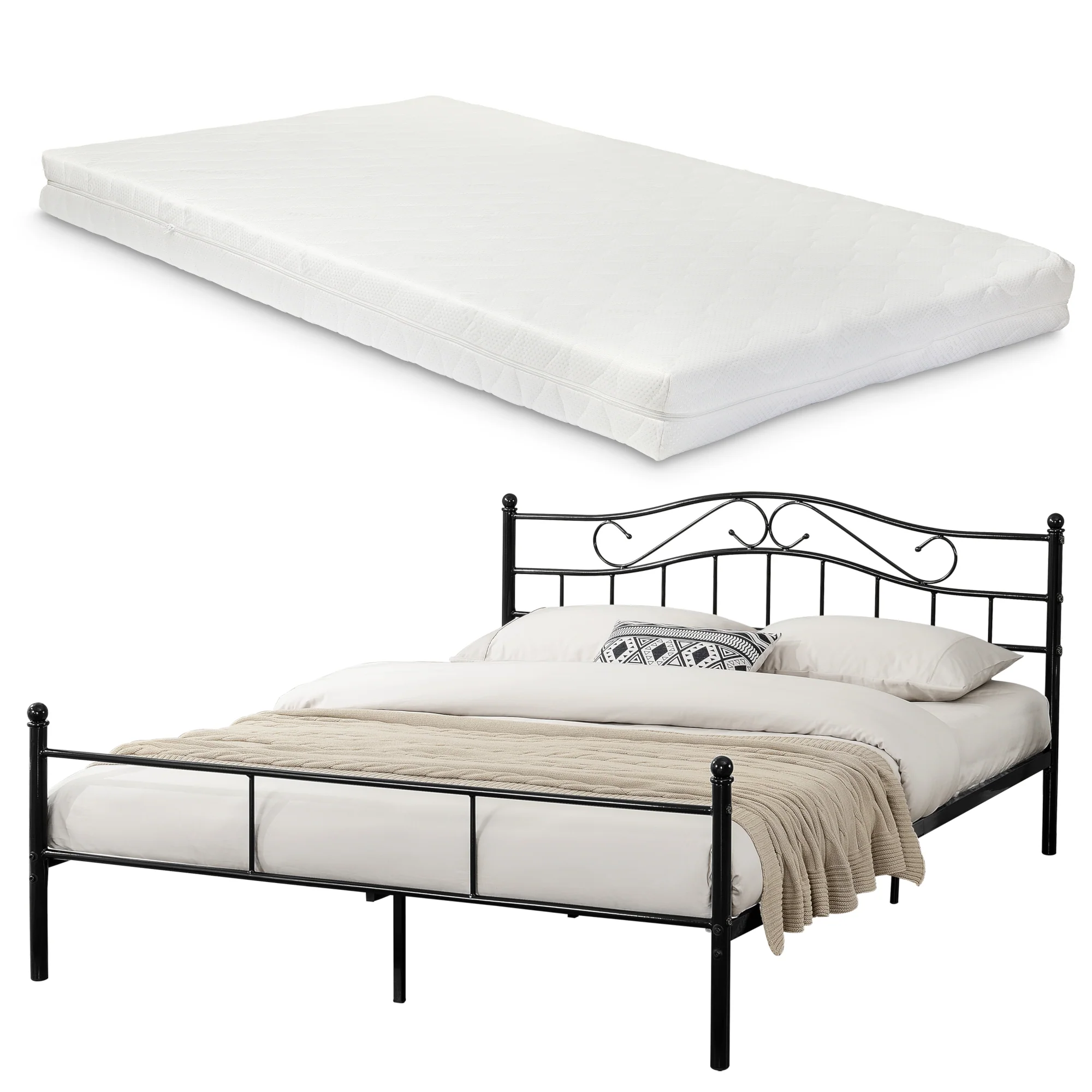 Metallbett Florenz mit Matratze [en.casa] - Image 6