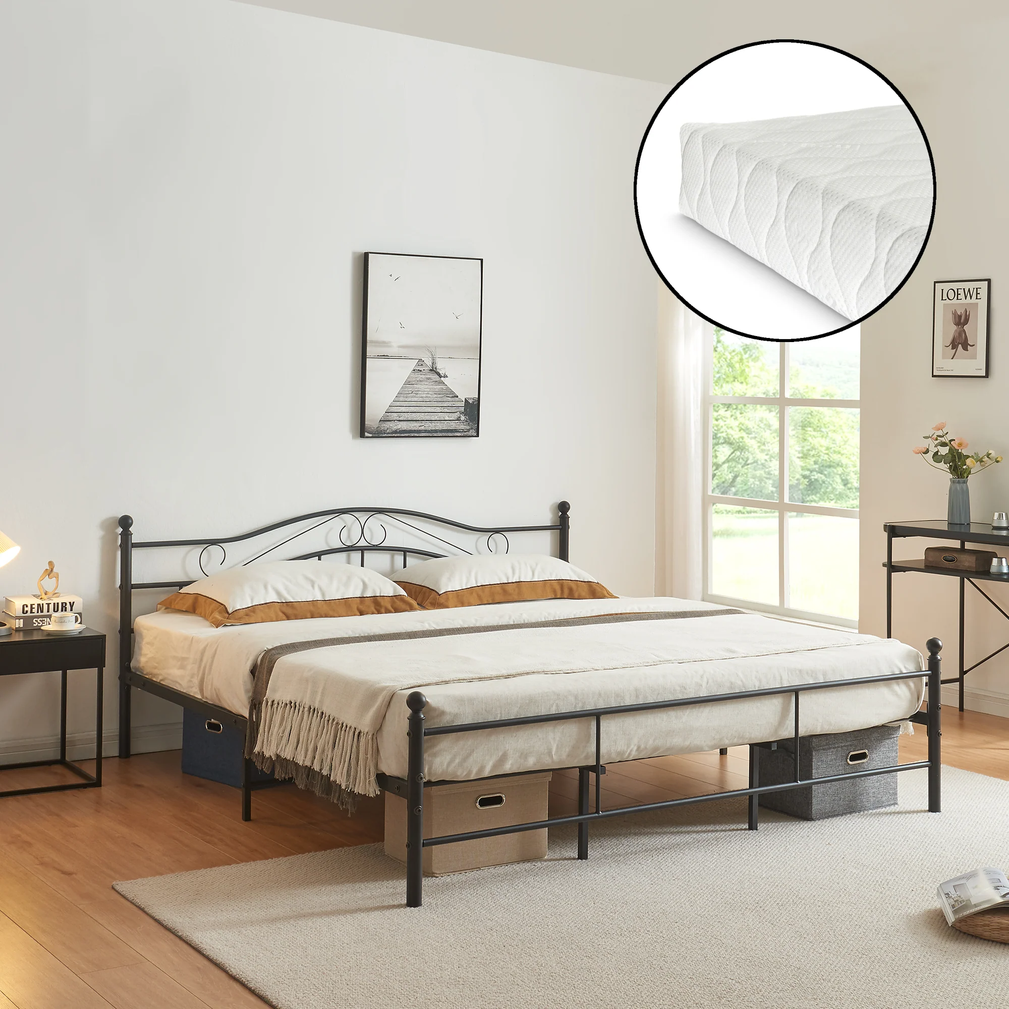 Metallbett Florenz mit Matratze [en.casa] - Image 7