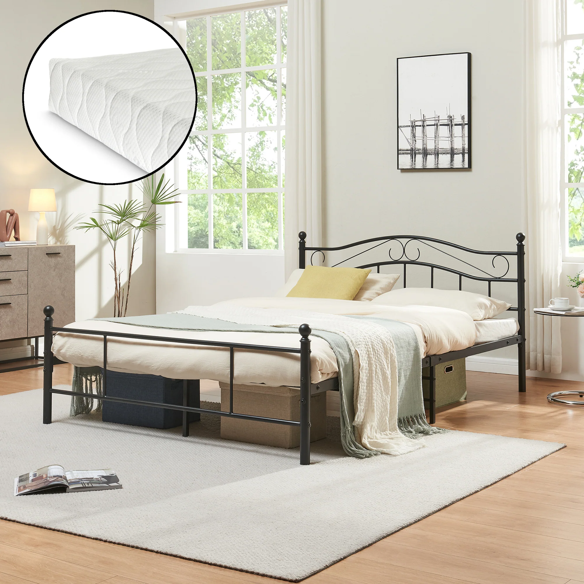 Metallbett Florenz mit Matratze [en.casa] - Image 9