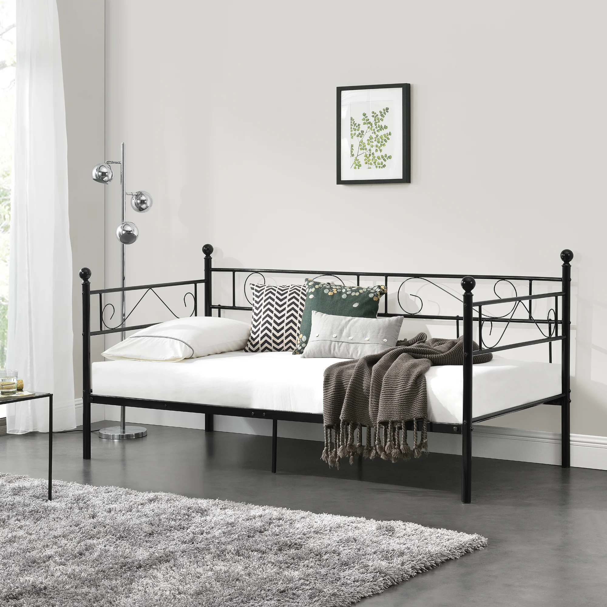 Metallbett Granada 90x200 cm Stahl [en.casa] - Image 3