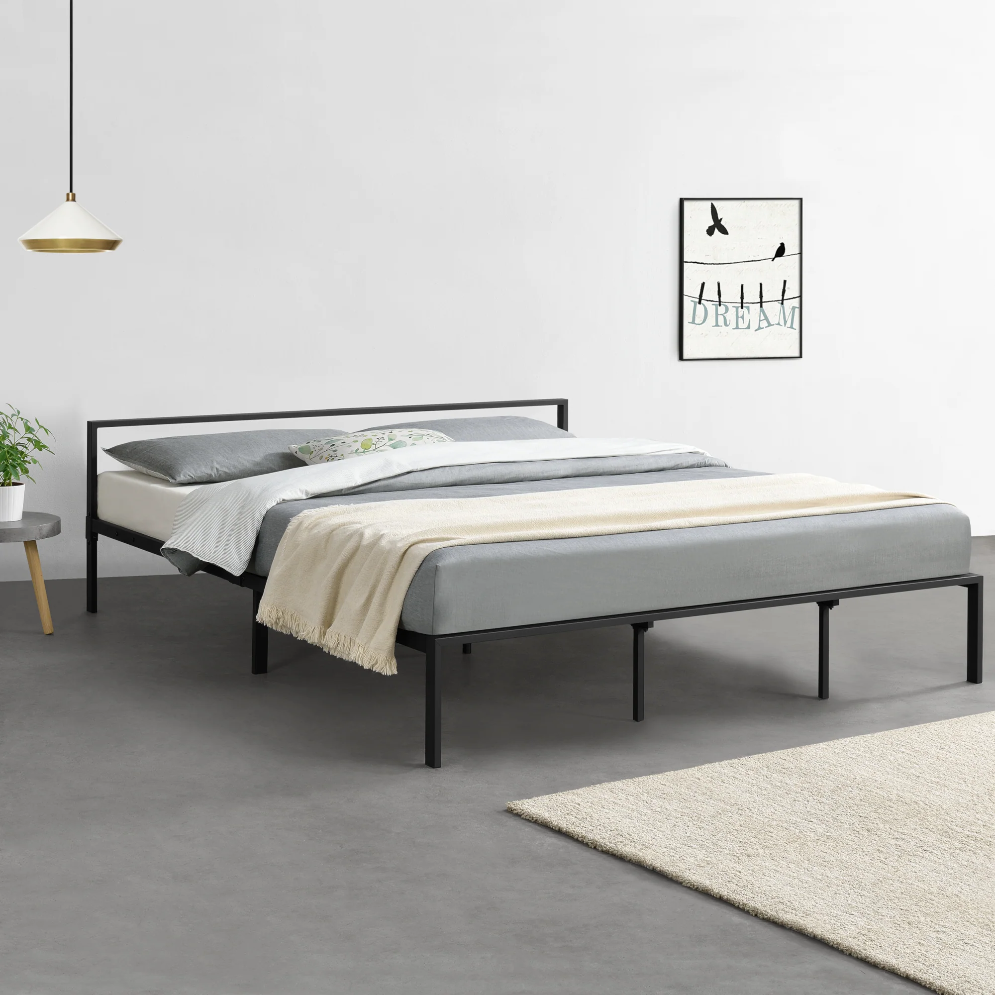 Metallbett Imatra Stahl Schwarz [en.casa] - Image 2