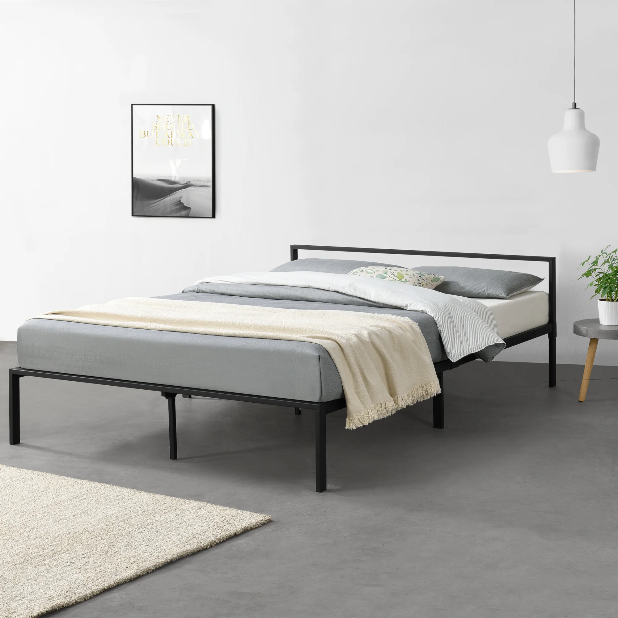 Metallbett Imatra Stahl Schwarz [en.casa] - Image 3