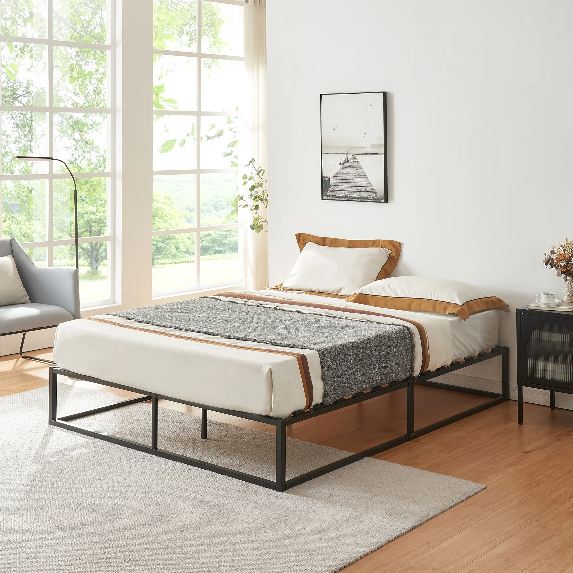 Metallbett Kreta in versch. Farben und Größen [en.casa]