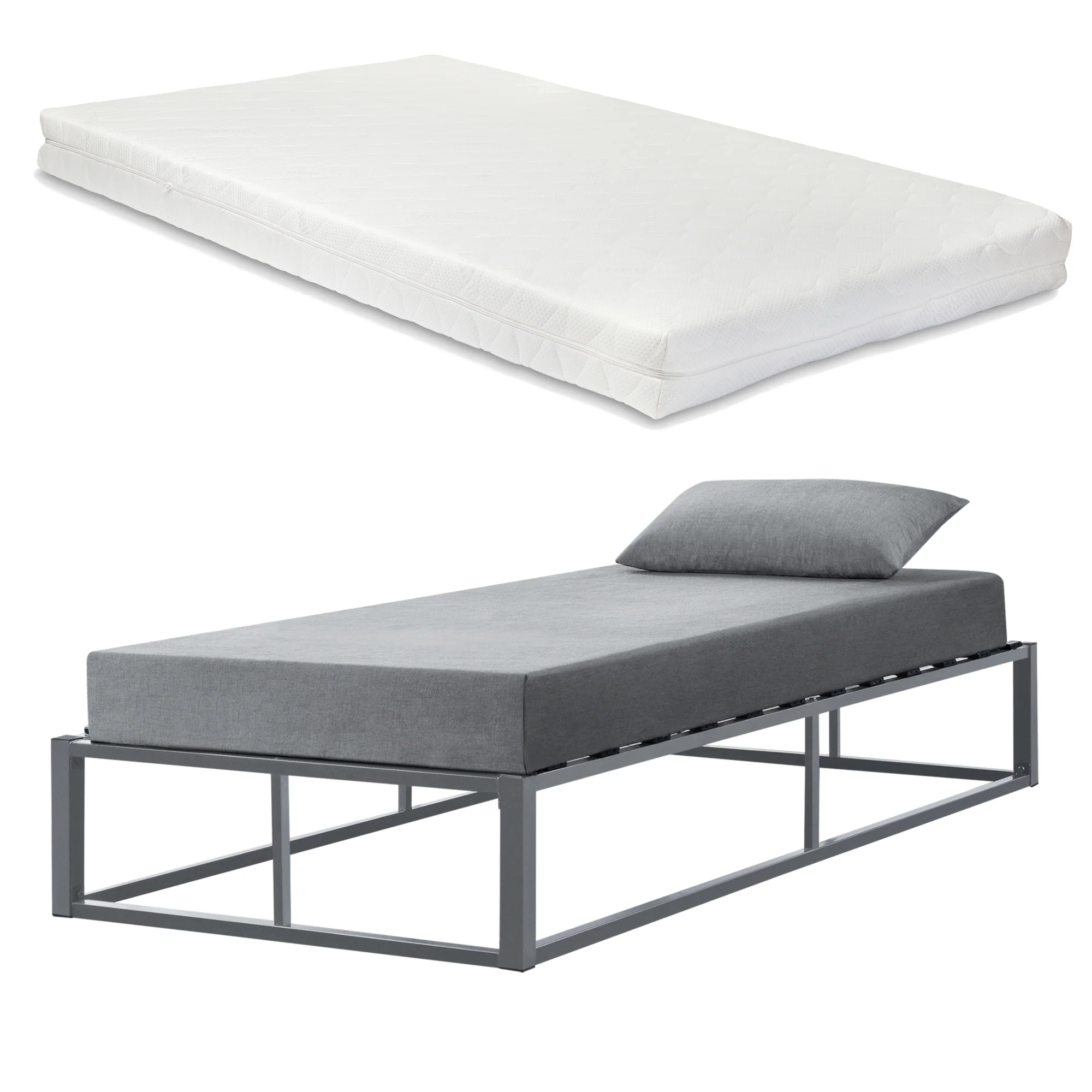 Metallbett Kreta mit Kaltschaummatratze in versch. Farben und Größen [en.casa] - Image 4