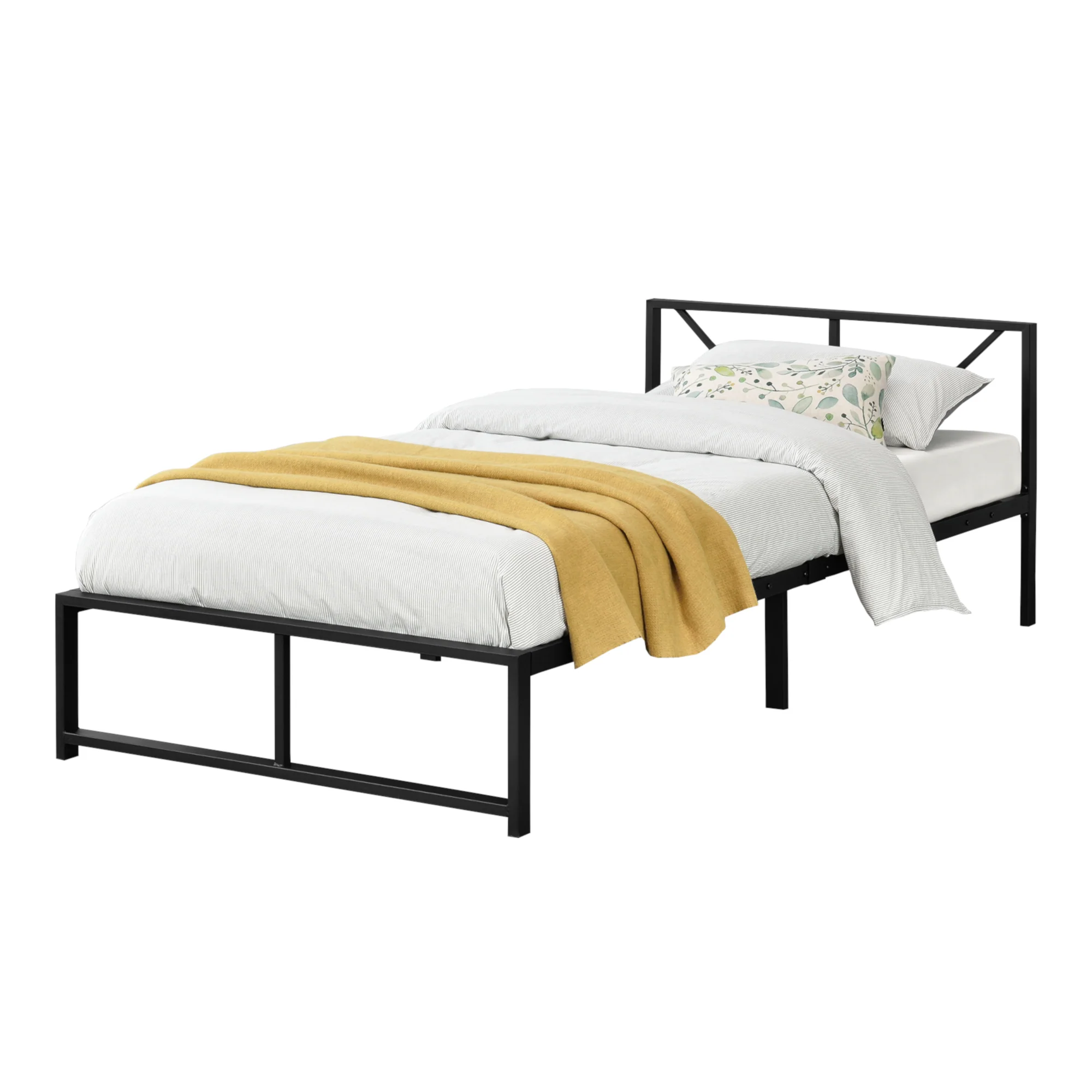 Metallbett Meran Stahl Schwarz [en.casa]