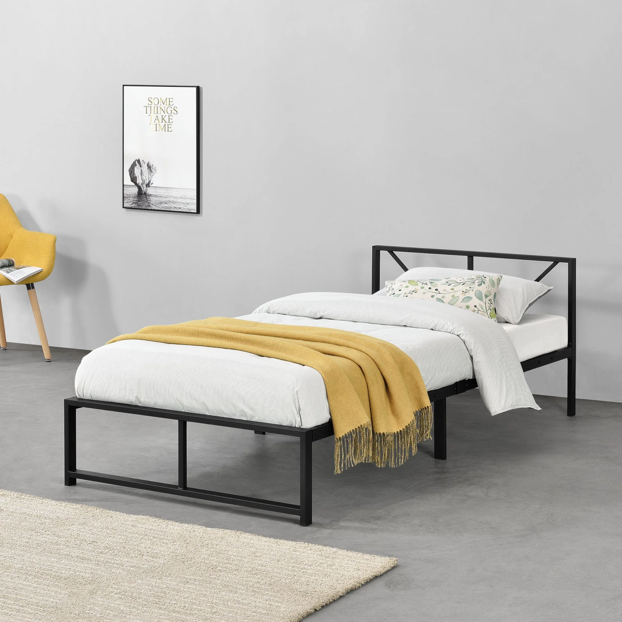 Metallbett Meran Stahl Schwarz [en.casa] - Image 6