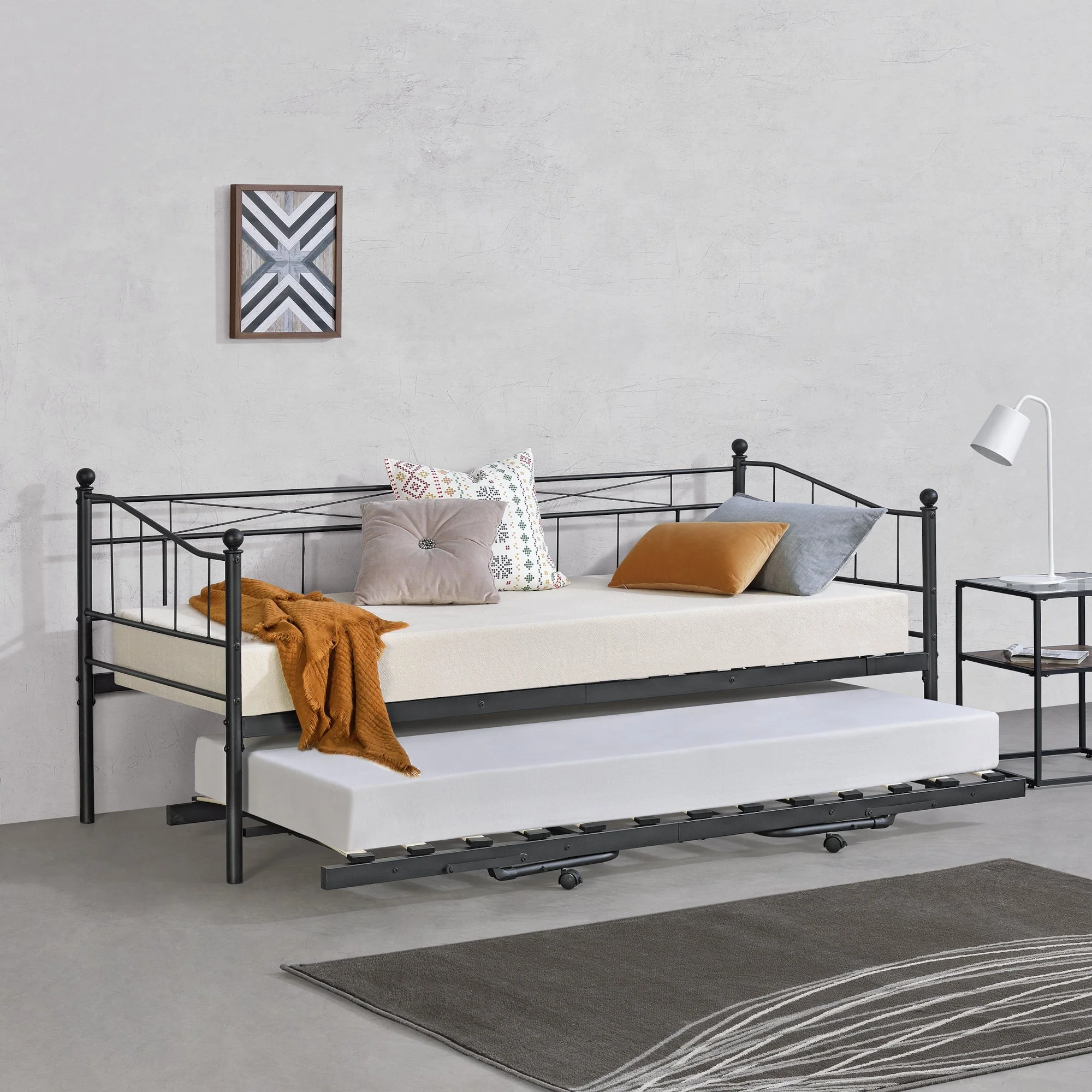 Metallbett Skutskär 90x200cm en.casa - Image 4