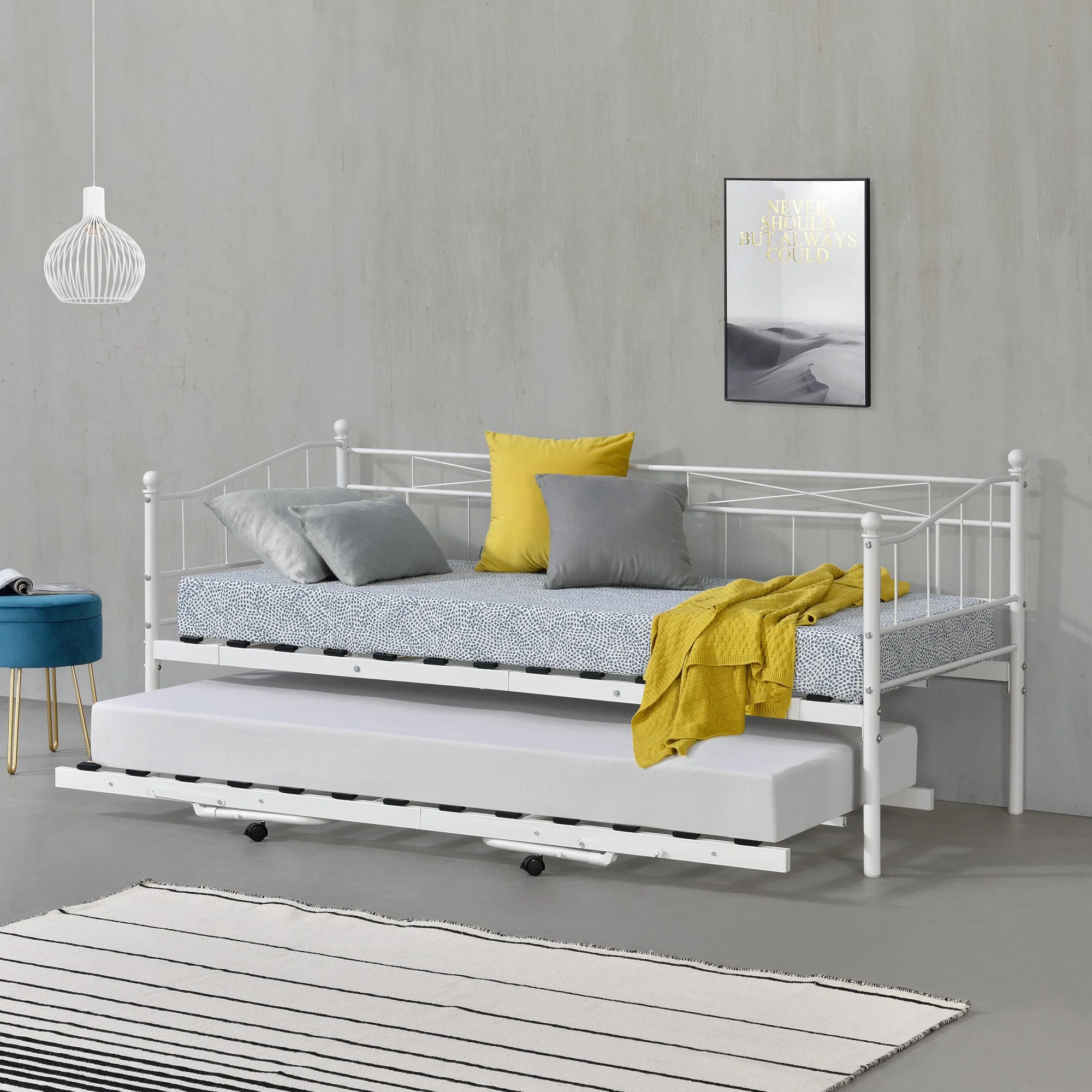 Metallbett Skutskär 90x200cm en.casa - Image 5