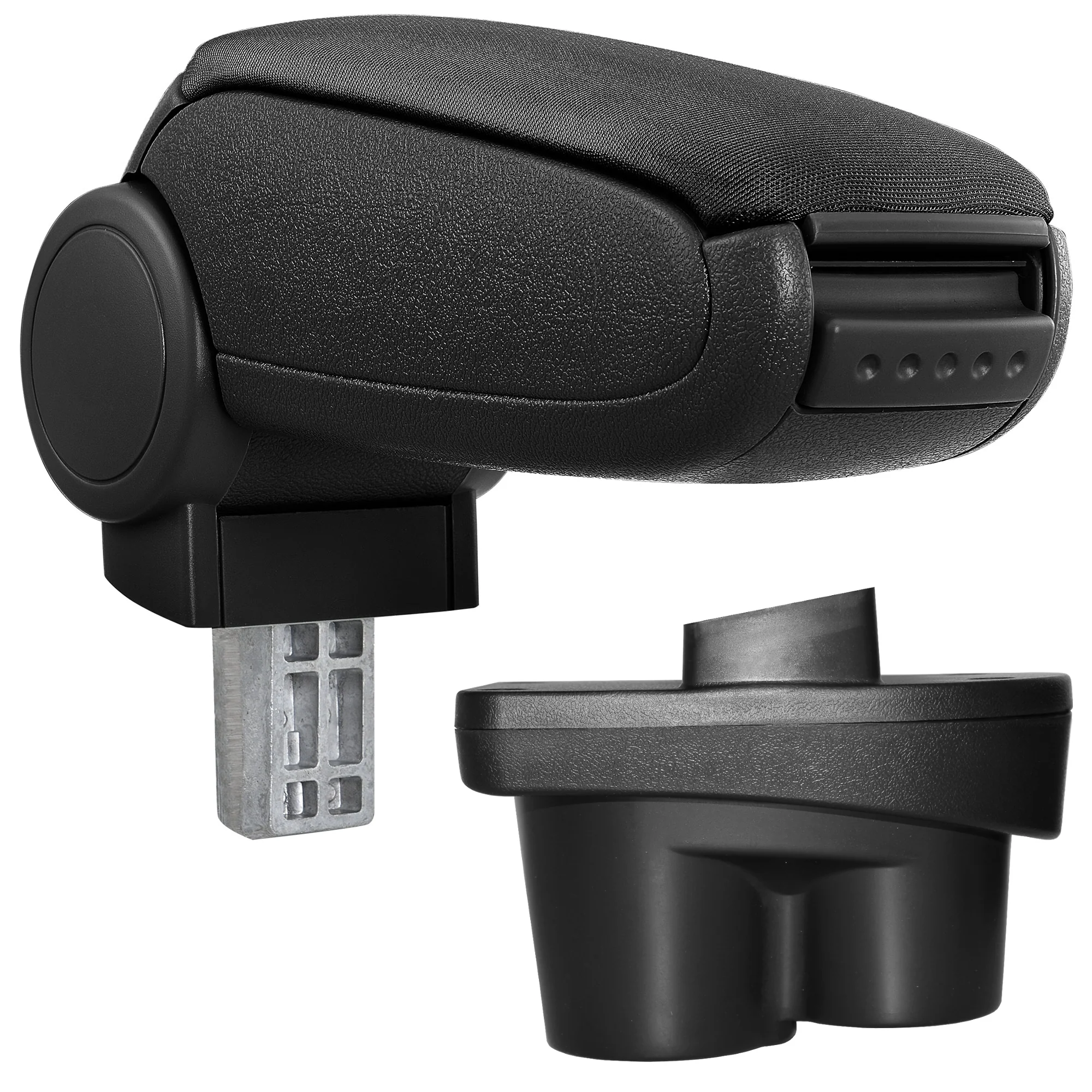 Mittelarmlehne Passgenau für Opel Corsa E ab Bj. 2014 - Armauflage mit Staufach - gepolstert - schwarz - grau [pro.tec] - Image 2
