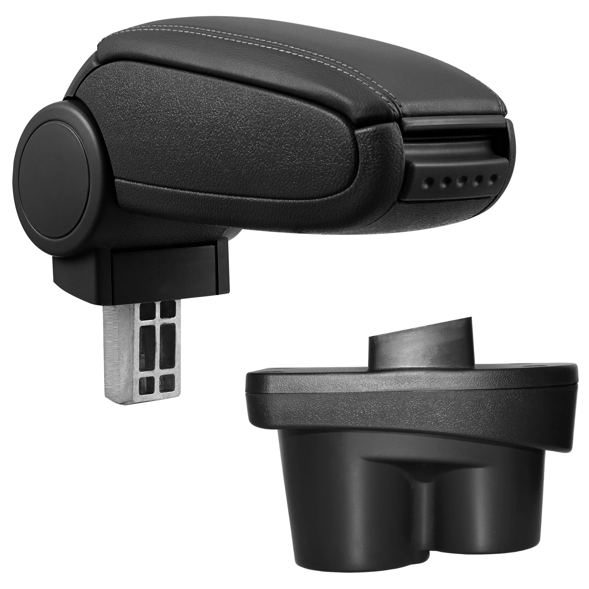 Mittelarmlehne Passgenau für Opel Corsa E ab Bj. 2014 - Armauflage mit Staufach - gepolstert - schwarz - grau [pro.tec] - Image 3