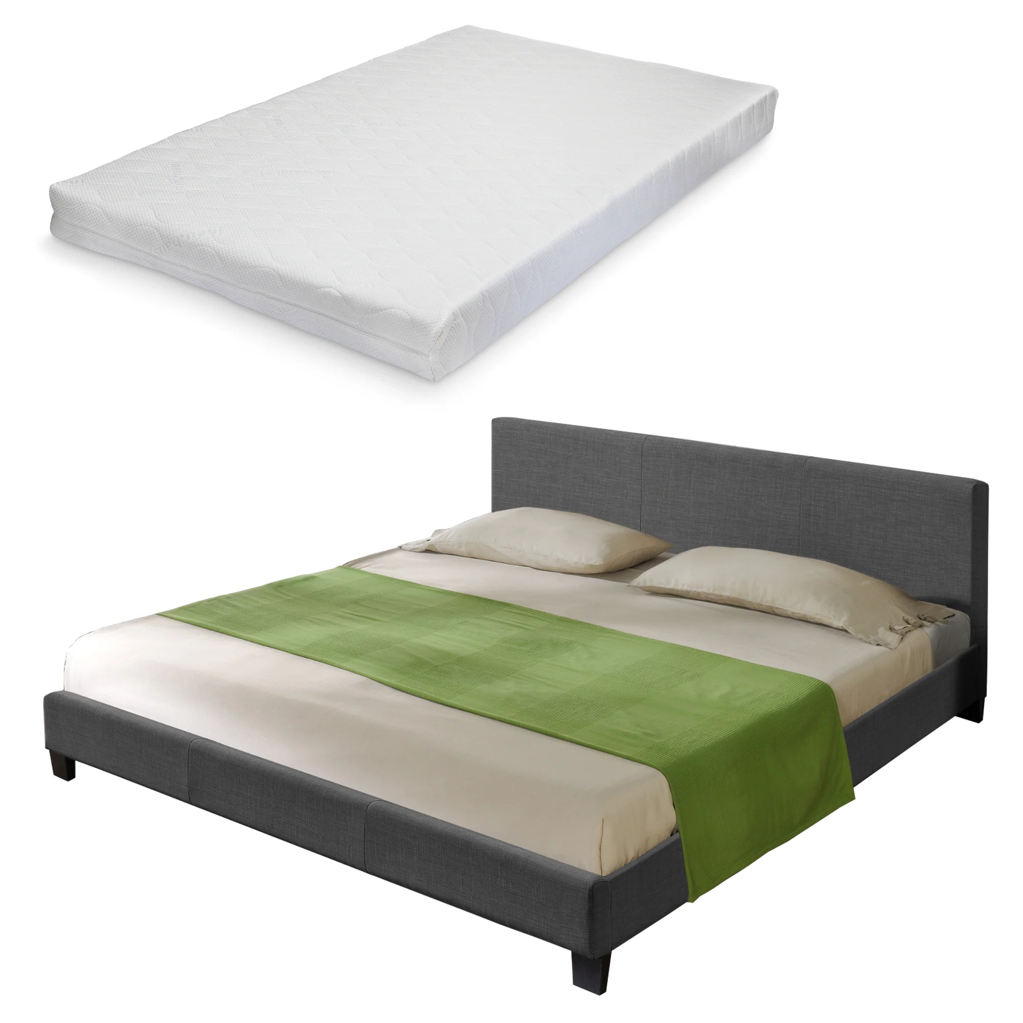Modernes Stoffbett Bettgestell dunkelgrau CORIUM - Image 4