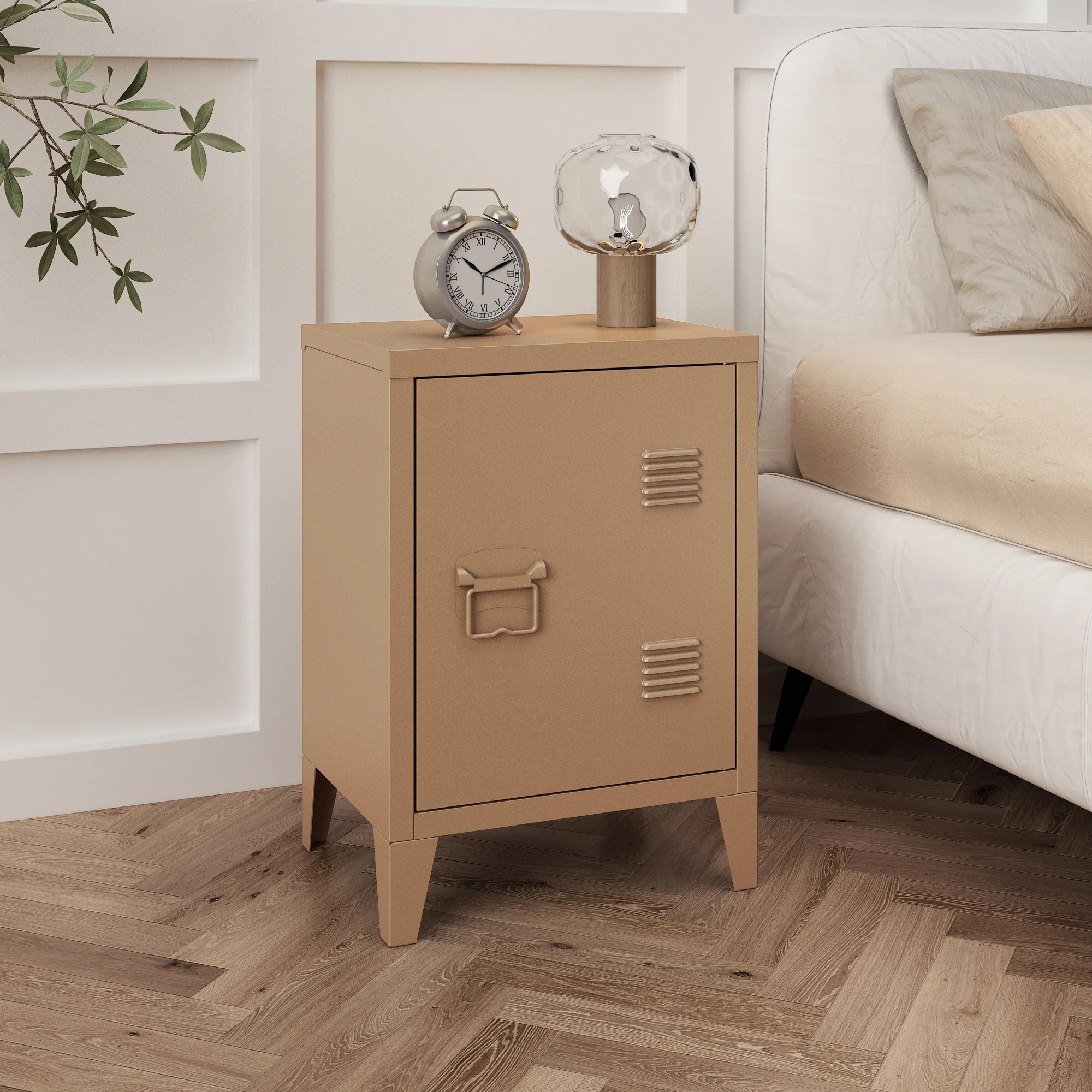 Nachtschrank Inari Türgriff links Stahl [en.casa] - Image 13