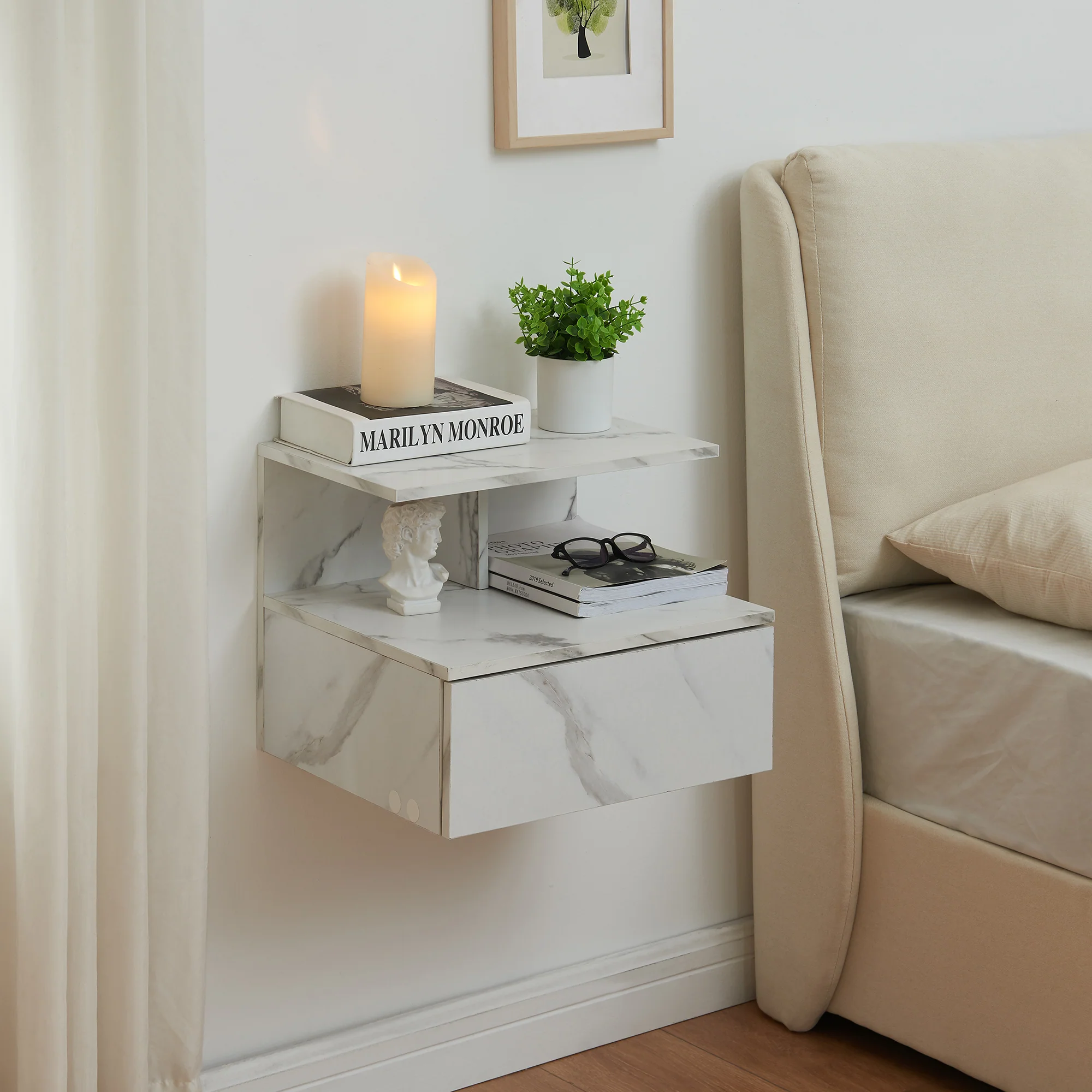 Nachttisch hängend Amberg mit Schublade [en.casa] - Image 9