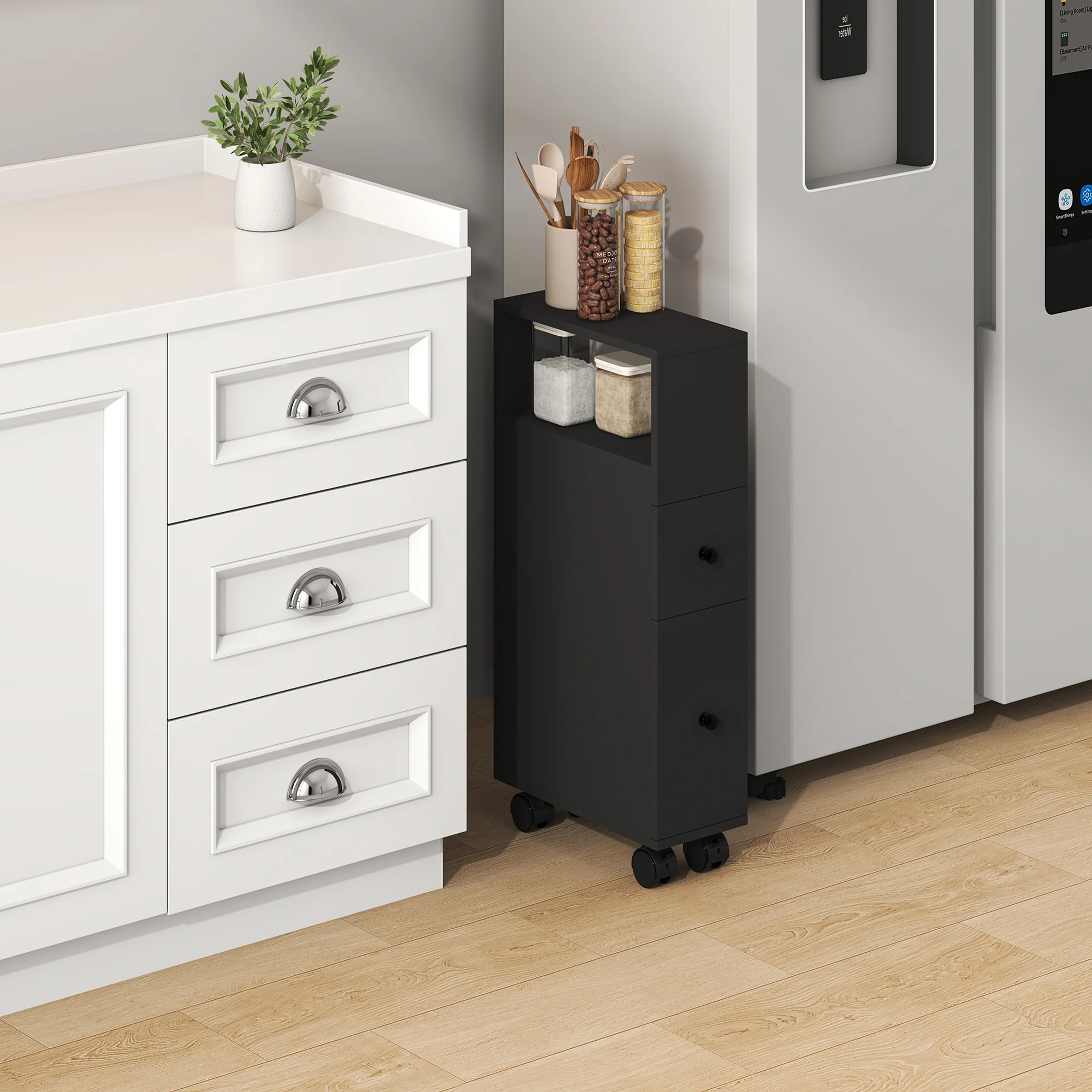 Nischenschrank auf Rollen Broreynna 66x15x33 cm [en.casa] - Image 3