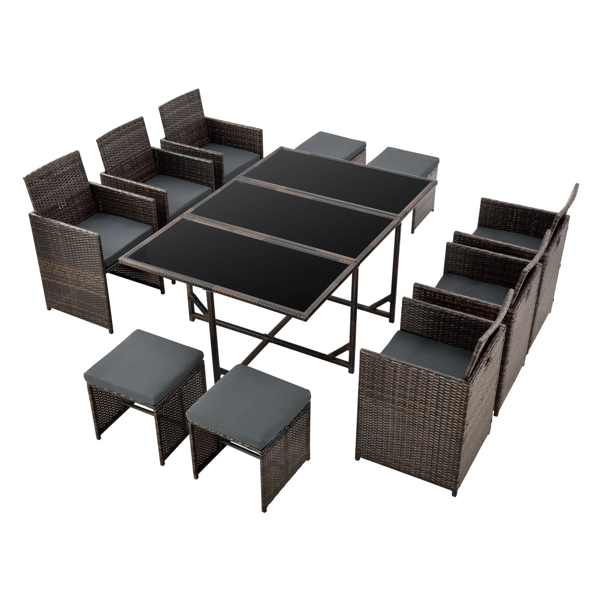 Polyrattan Sitzgruppe Laredo XL versch. Farben [en.casa] - Image 2