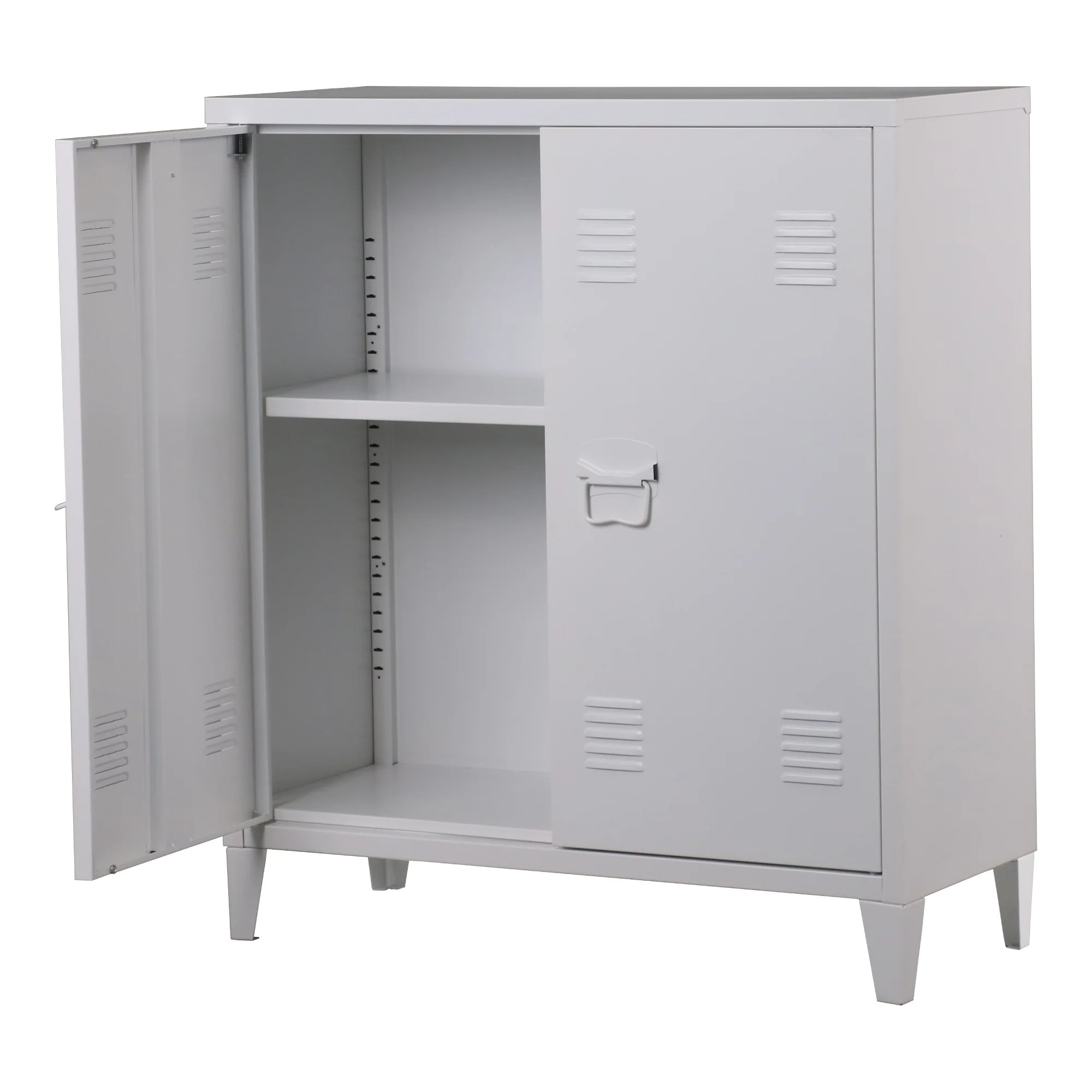 Metallschrank Oripää - 90x80x33cm - Weiß - Image 4