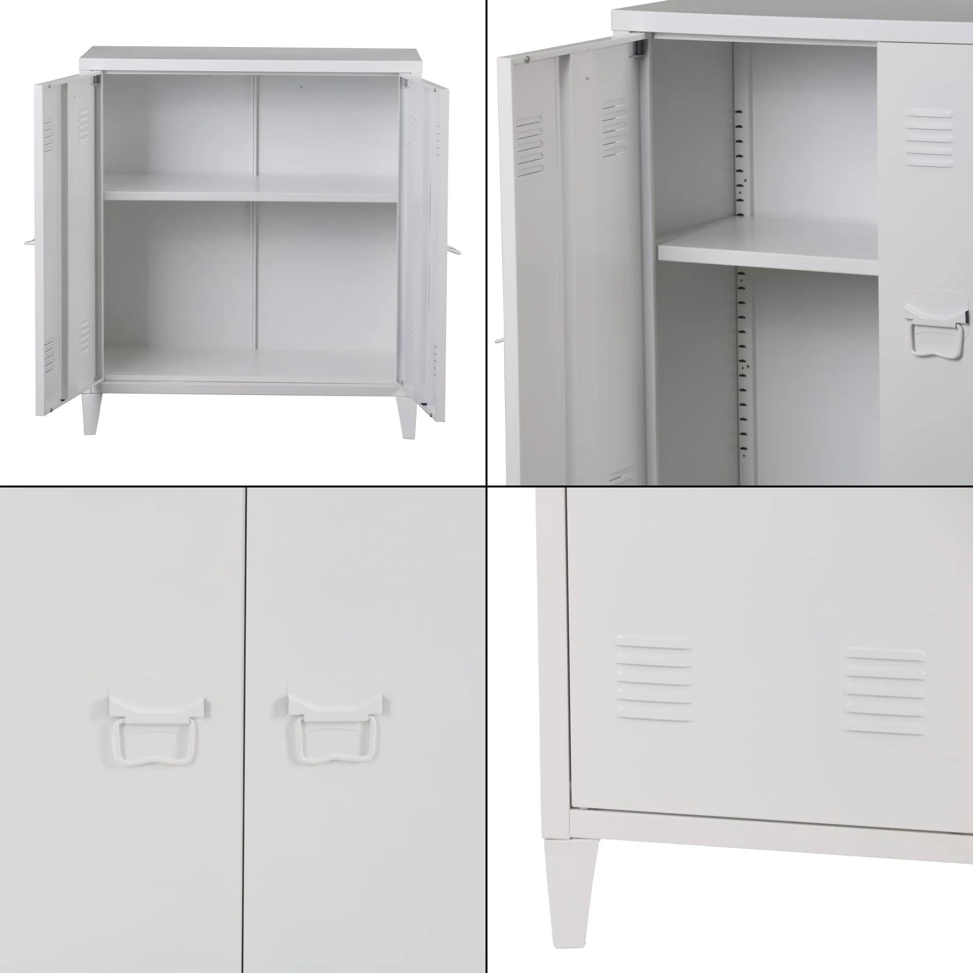 Metallschrank Oripää - 90x80x33cm - Weiß - Image 7