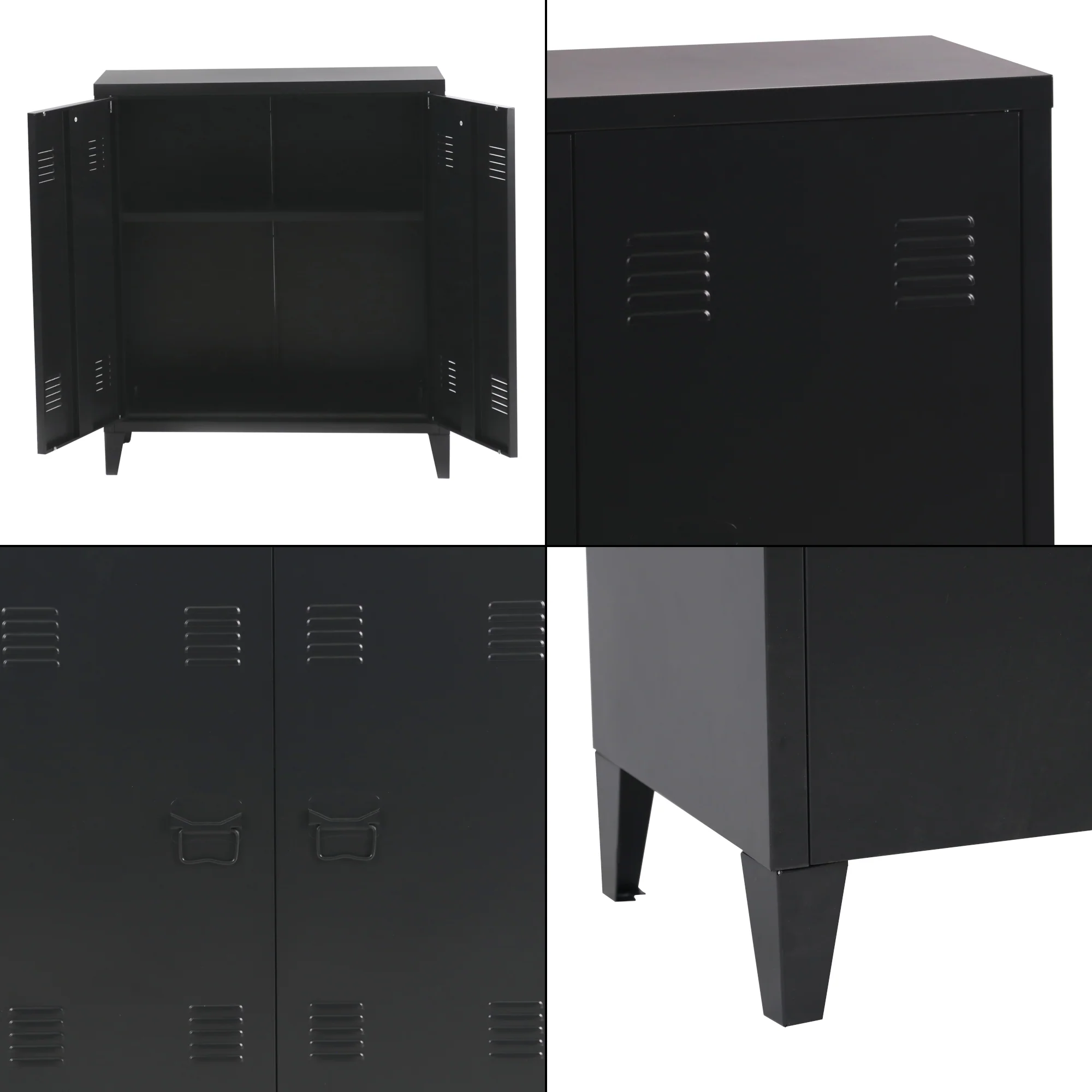 Metallschrank Oripää - 90x80x33cm - Schwarz - Image 7