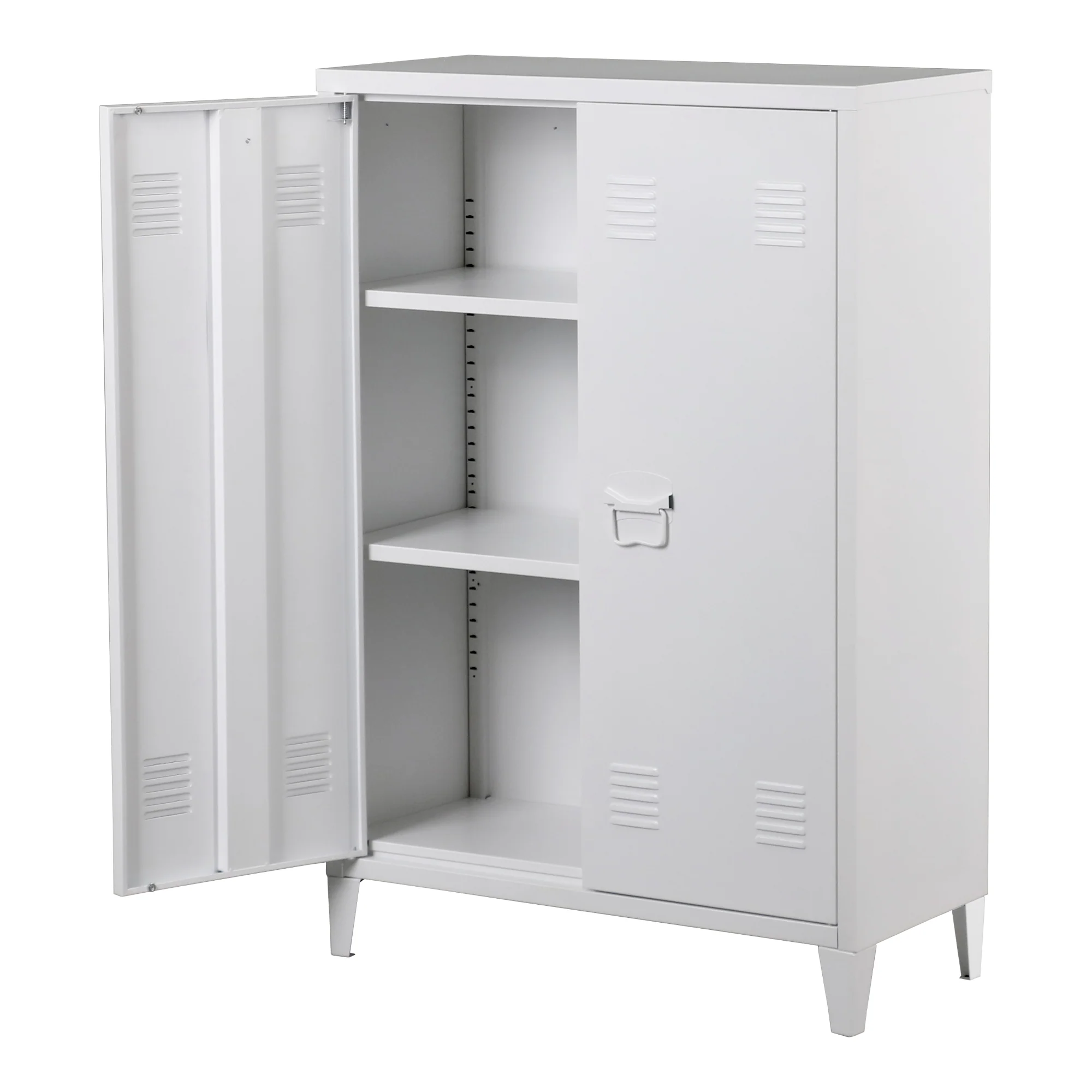 Metallschrank Oripää - 110x75x33cm - Weiß - Image 4