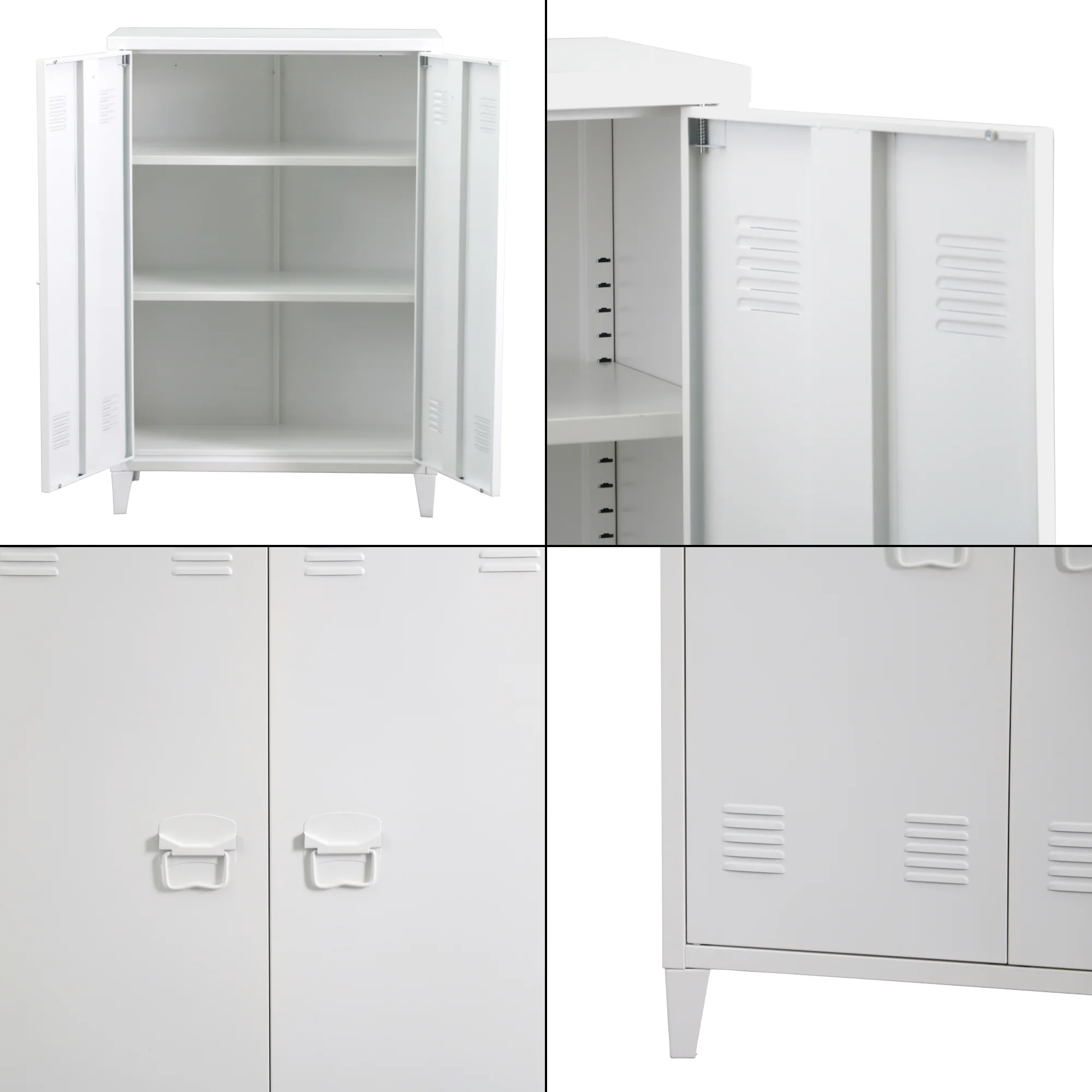 Metallschrank Oripää - 110x75x33cm - Weiß - Image 7