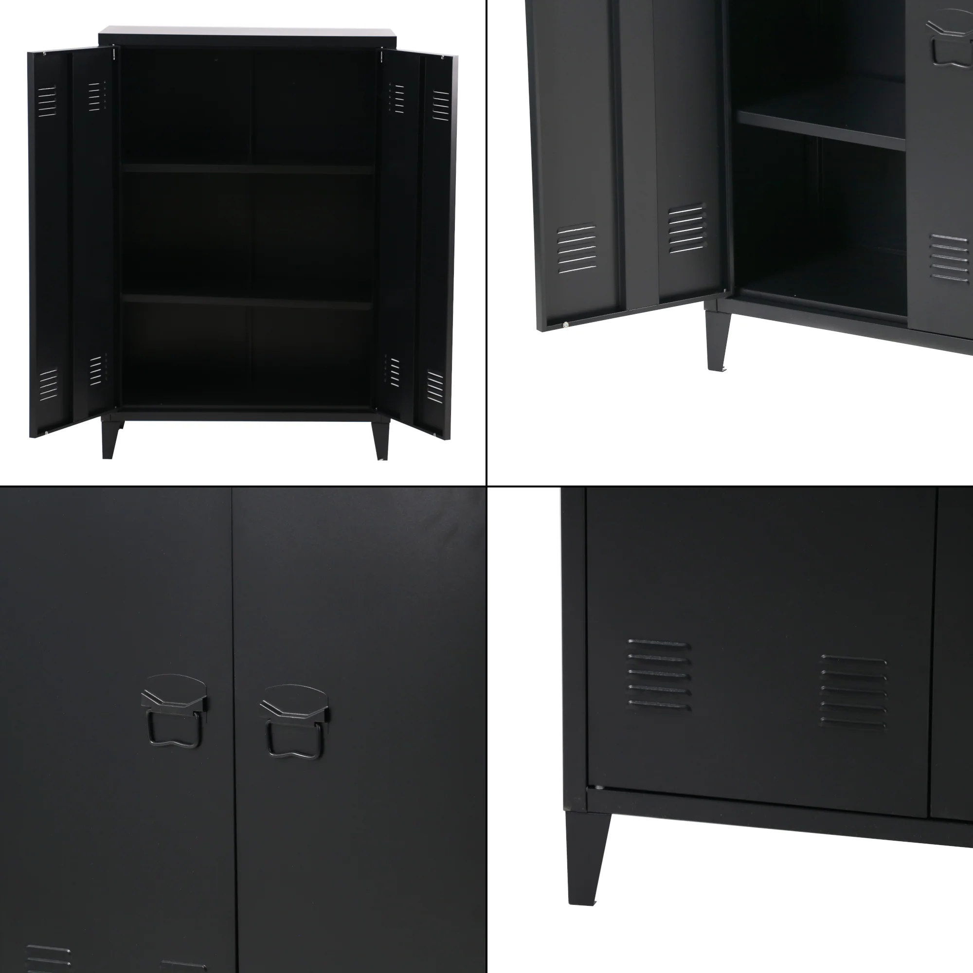 Metallschrank Oripää - 110x75x33cm - Schwarz - Image 7