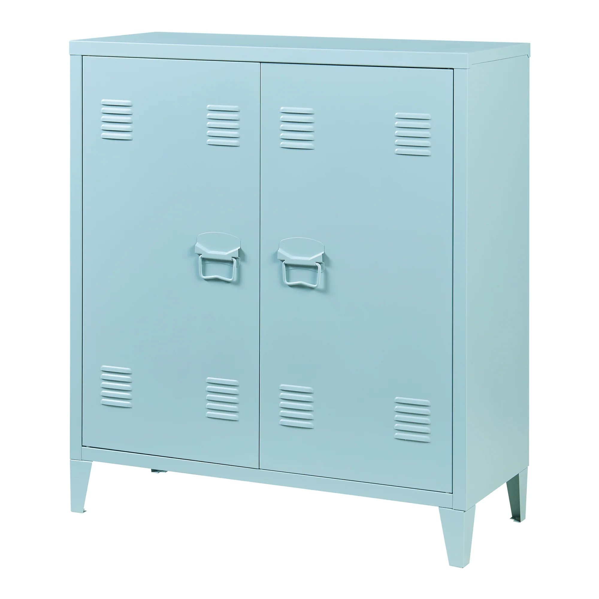 Metallschrank Oripää - 90x80x33cm - Graublau - Image 3