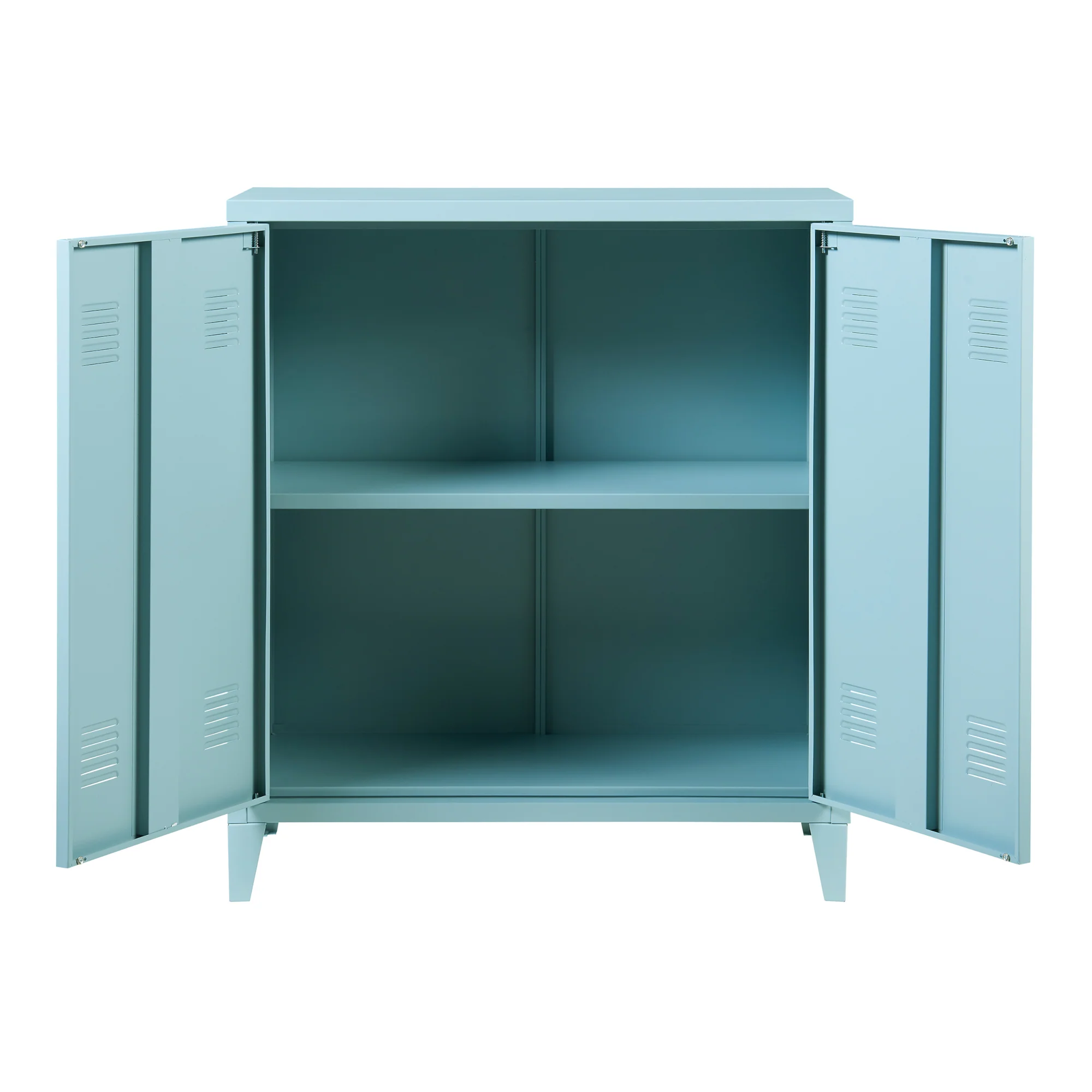 Metallschrank Oripää - 90x80x33cm - Graublau - Image 6