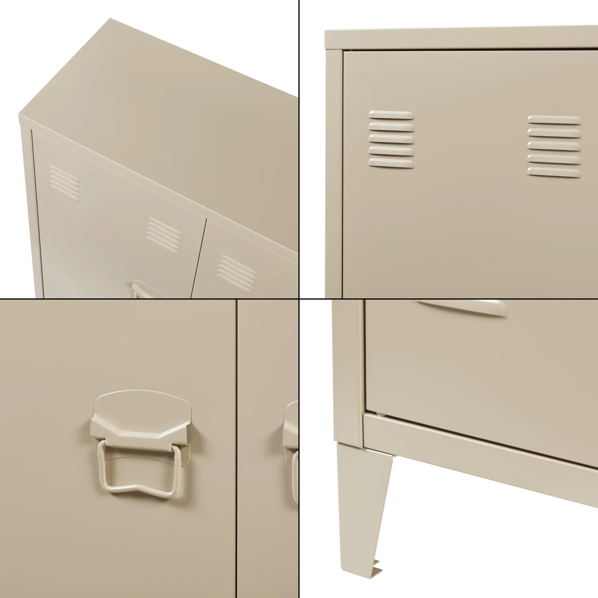 Metallschrank Oripää - 90x80x33cm - Kamelfarben - Image 7