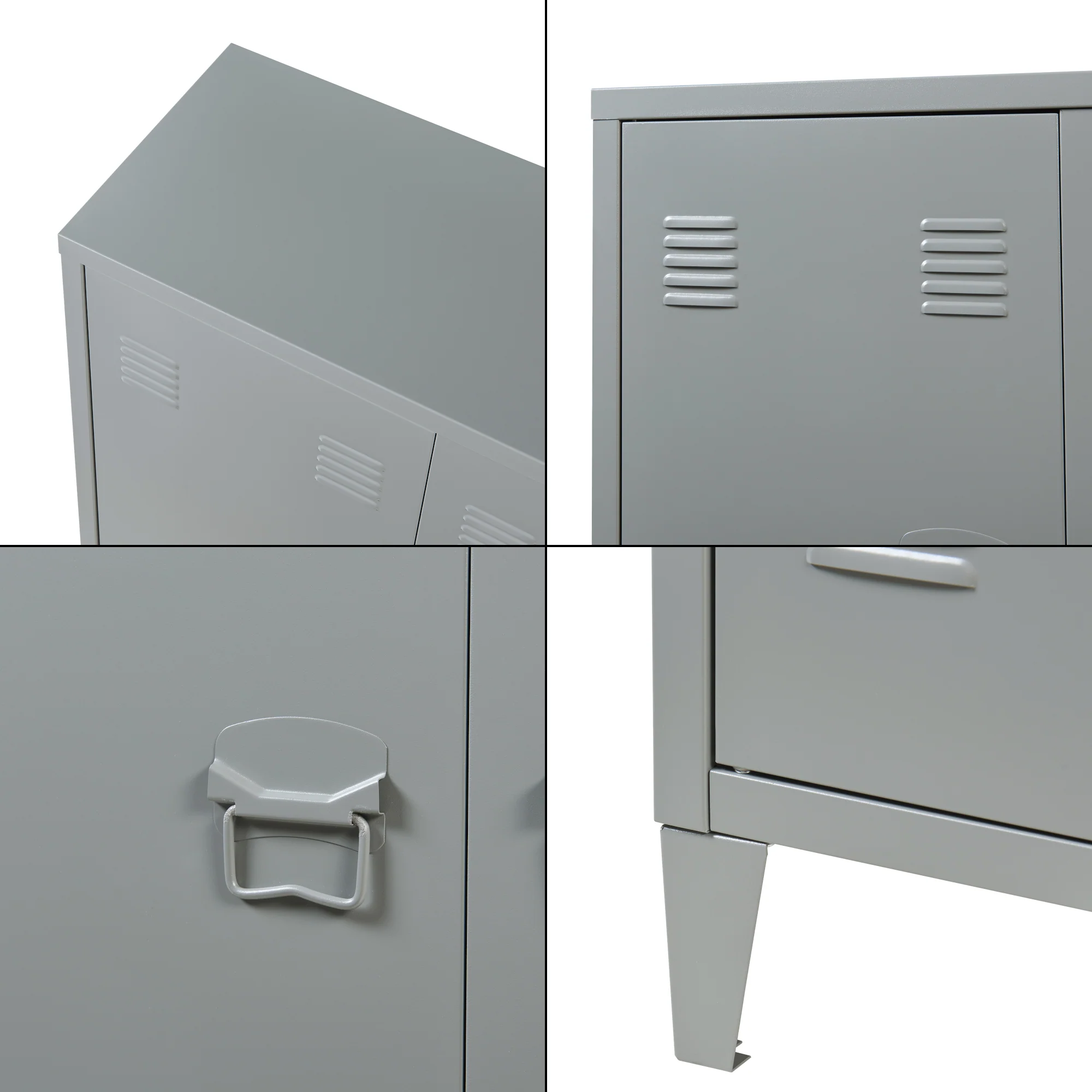 Metallschrank Oripää - 90x80x33cm - Dunkelgrau - Image 7
