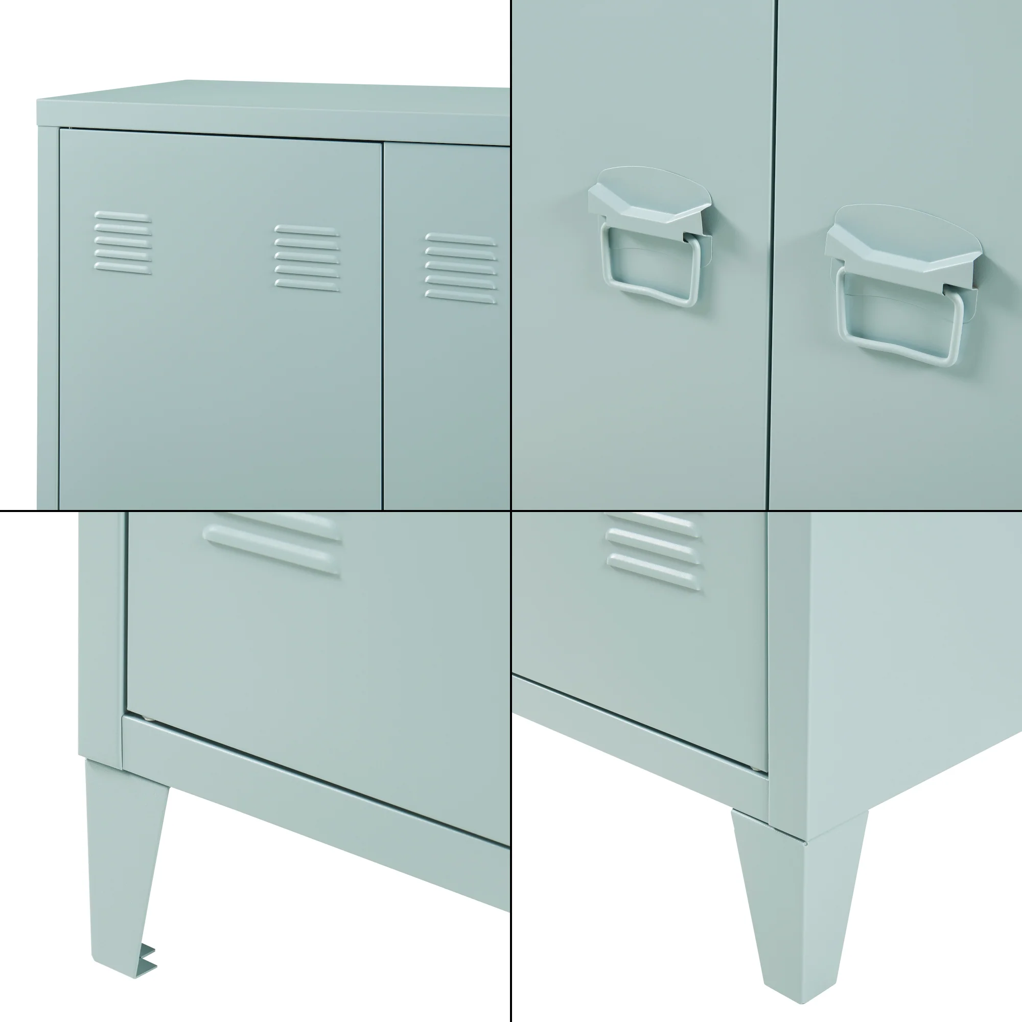 Metallschrank Oripää - 110x75x33cm - Graublau - Image 6