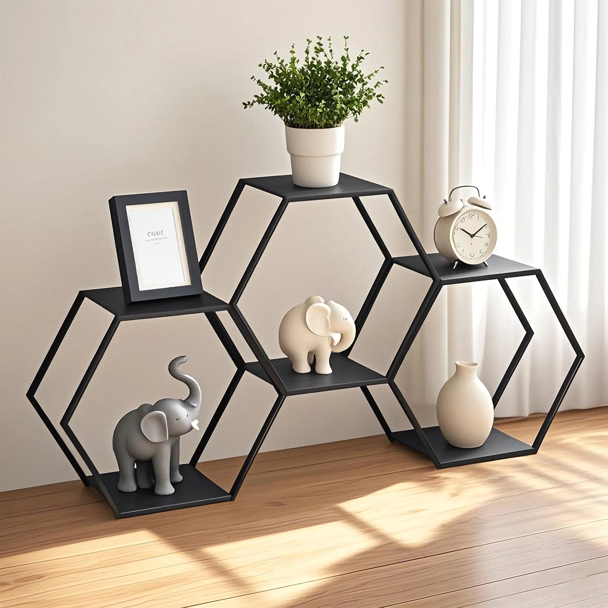 Regalset Tand Stahl Schwarz [en.casa] - Image 6