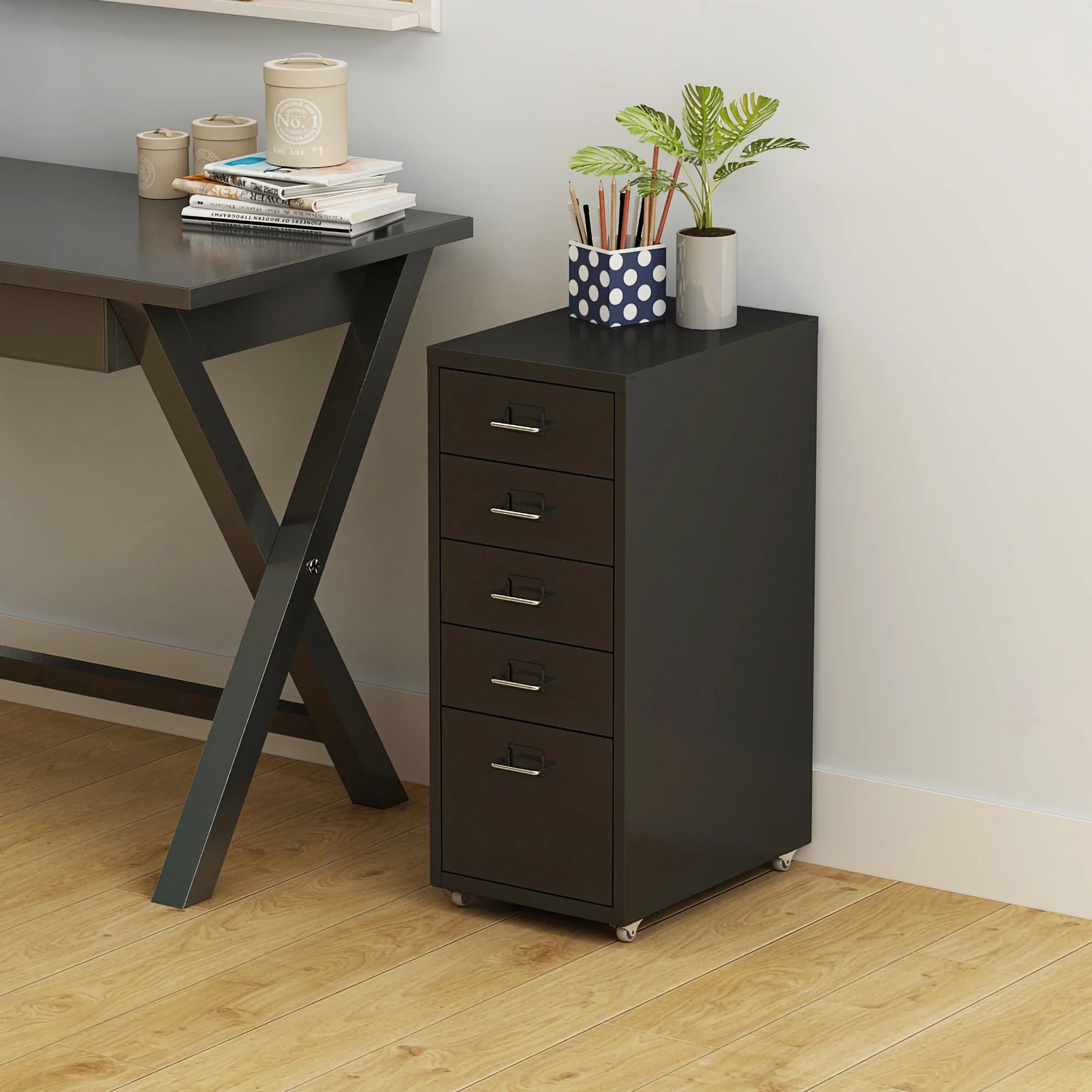 Rollcontainer Kökar mit 5 Schubladen 69x28x41 cm [en.casa] - Image 3