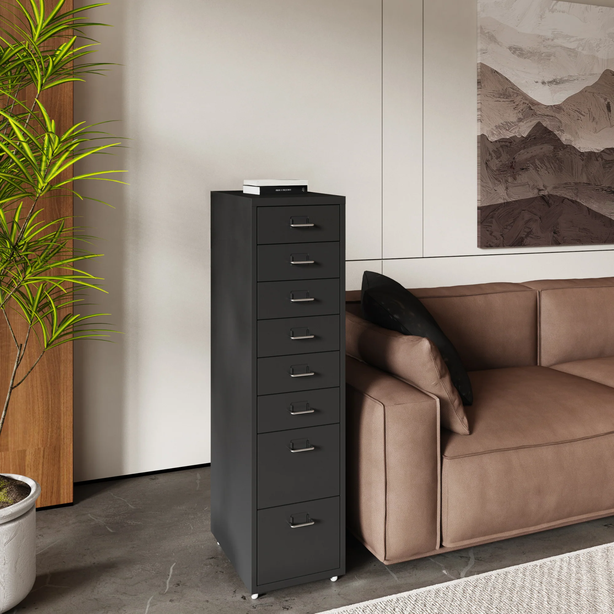 Rollcontainer Kökar mit 8 Schubladen 109x28x41 cm [en.casa] - Image 5