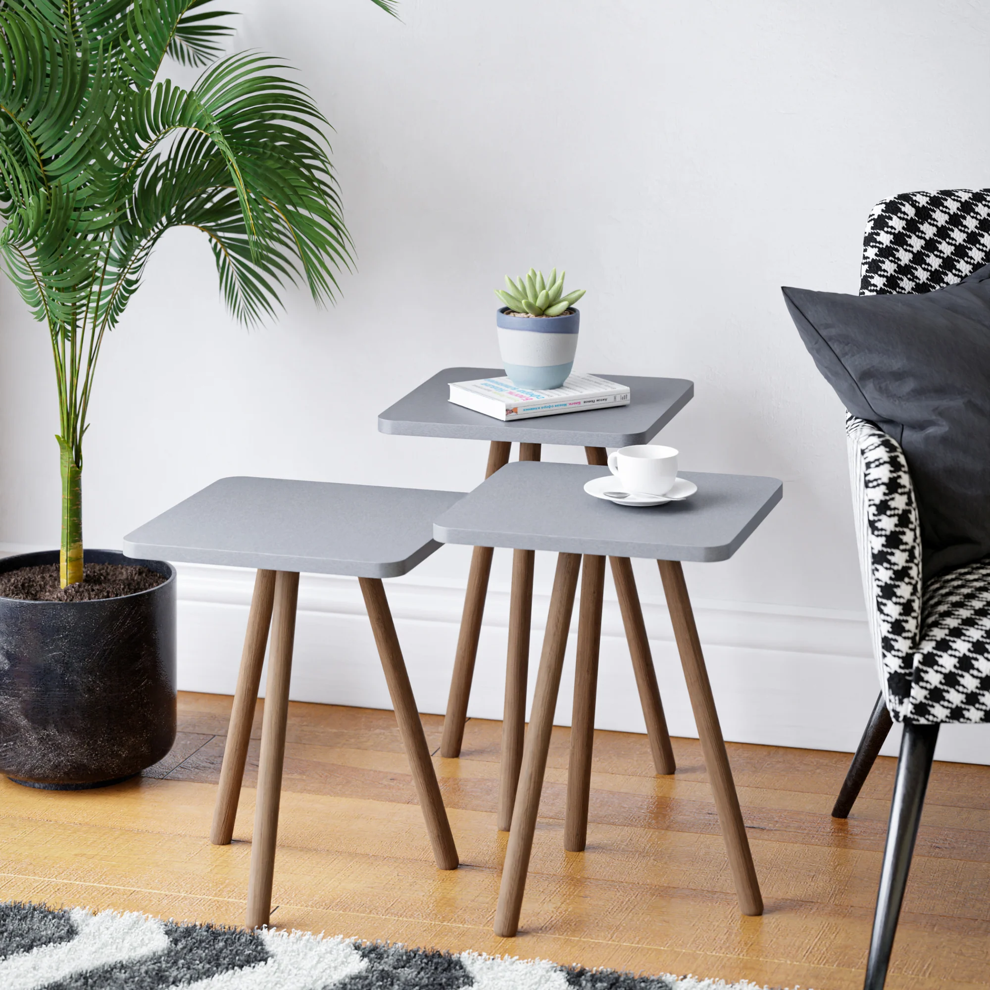 Satztisch Hobro im 3er Set Quadratisch 49x34x34 cm [en.casa] - Image 3