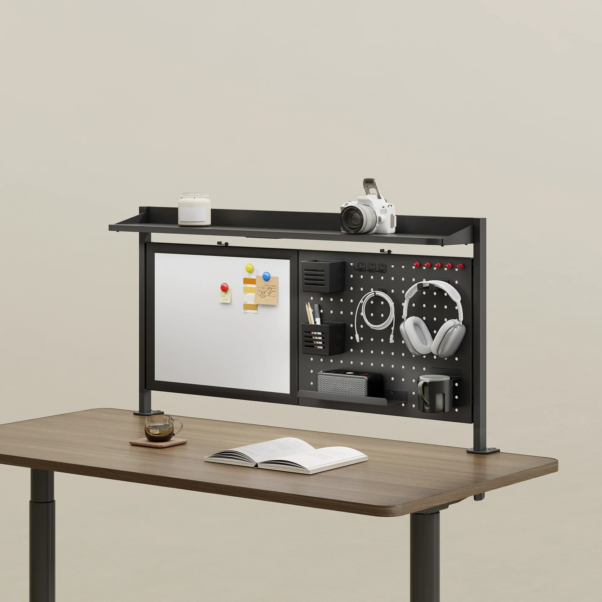 Schreibtisch-Organizer Virvik zum Anklemmen 117x73 cm Stahl [en.casa] - Image 2