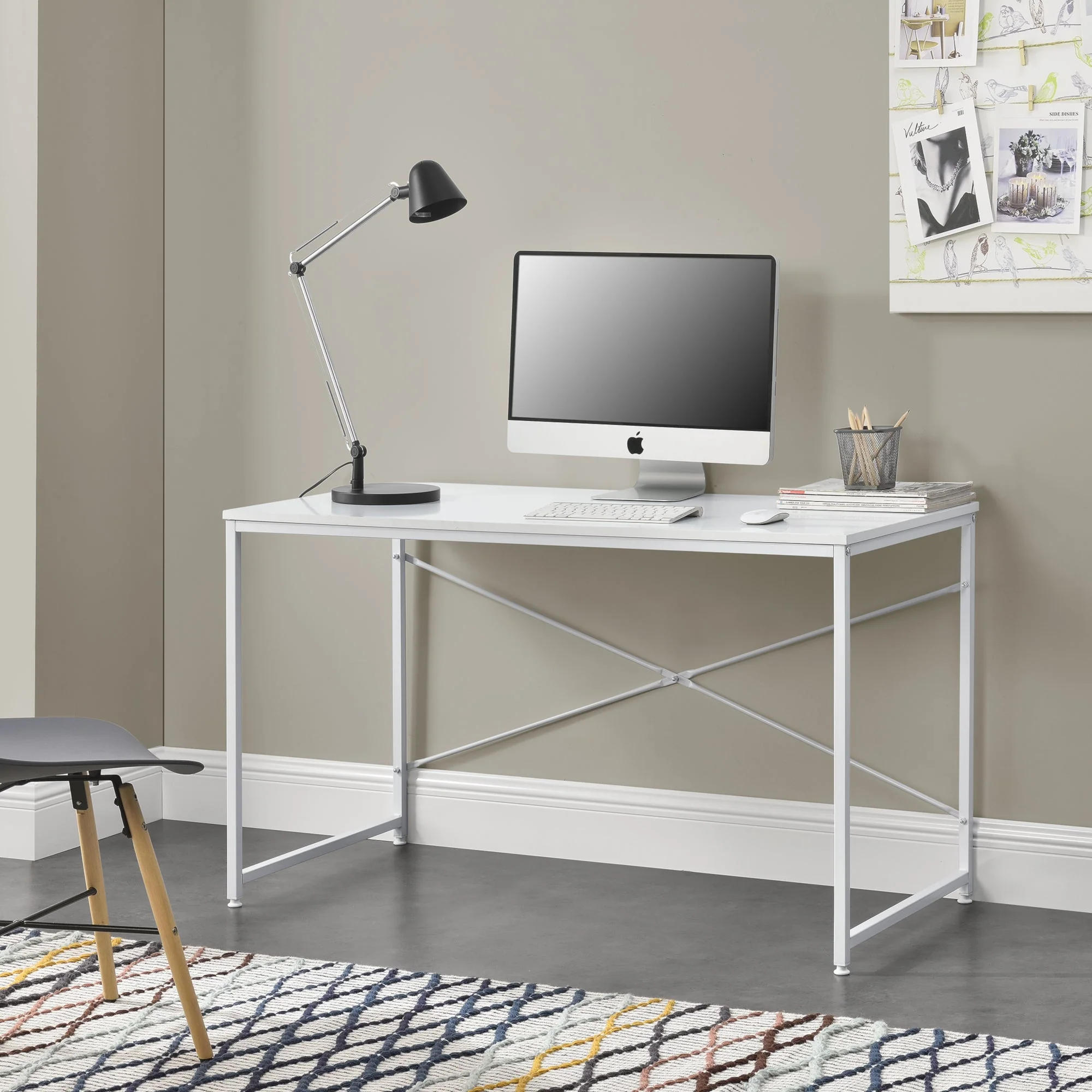 Schreibtisch Røros 120x60x72 cm Computertisch Eiche-Optik en.casa - Image 5