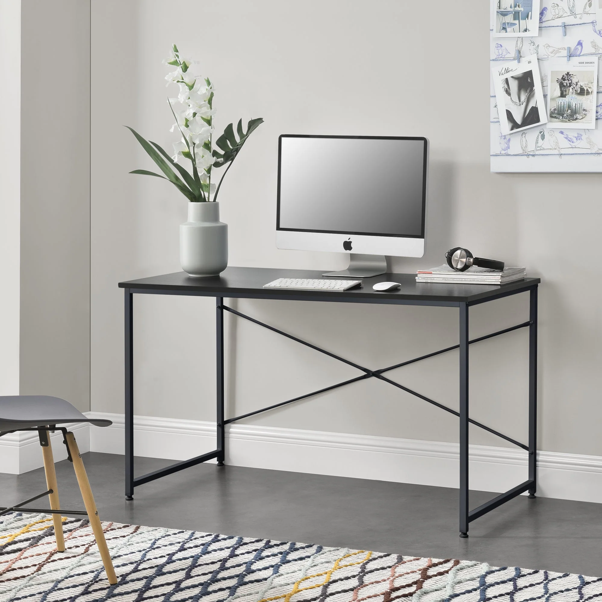 Schreibtisch Røros 120x60x72 cm Computertisch Eiche-Optik en.casa - Image 6