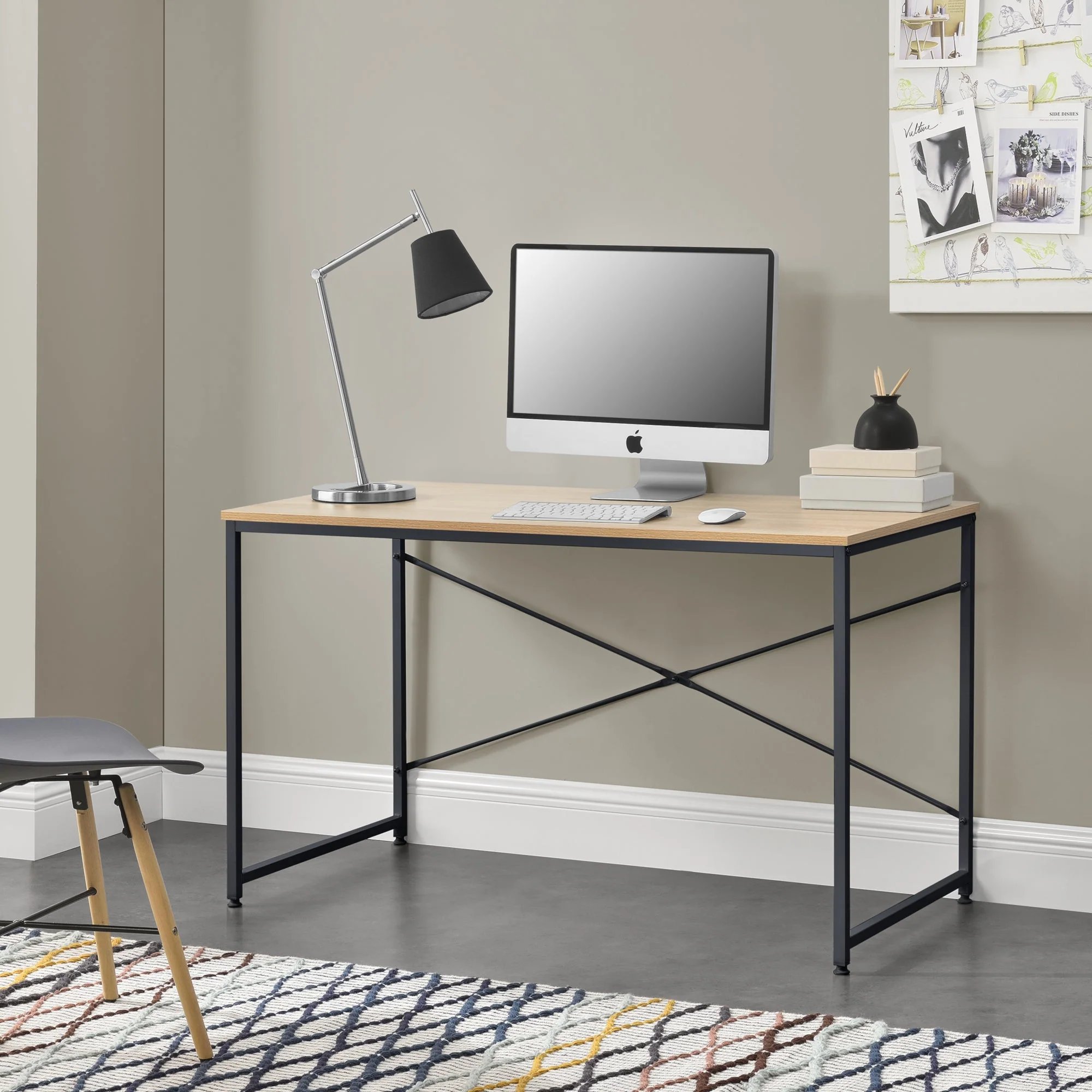 Schreibtisch Røros 120x60x72 cm Computertisch Eiche-Optik en.casa - Image 7