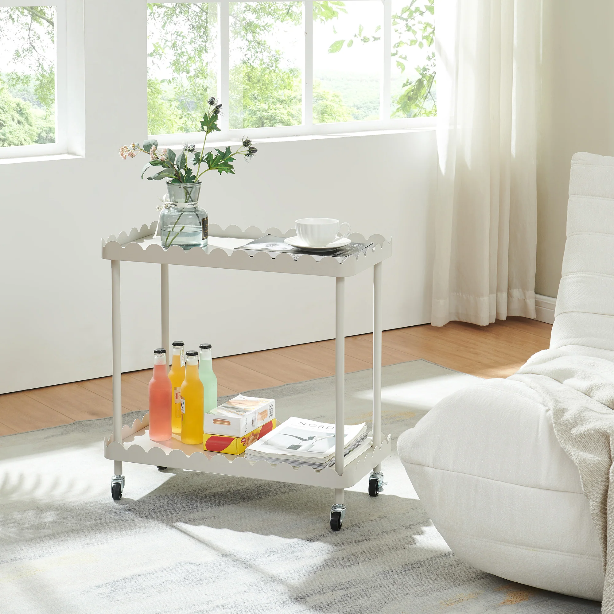 Servierwagen Bolmanralu 60x61x31 cm Grau [en.casa] - Image 2