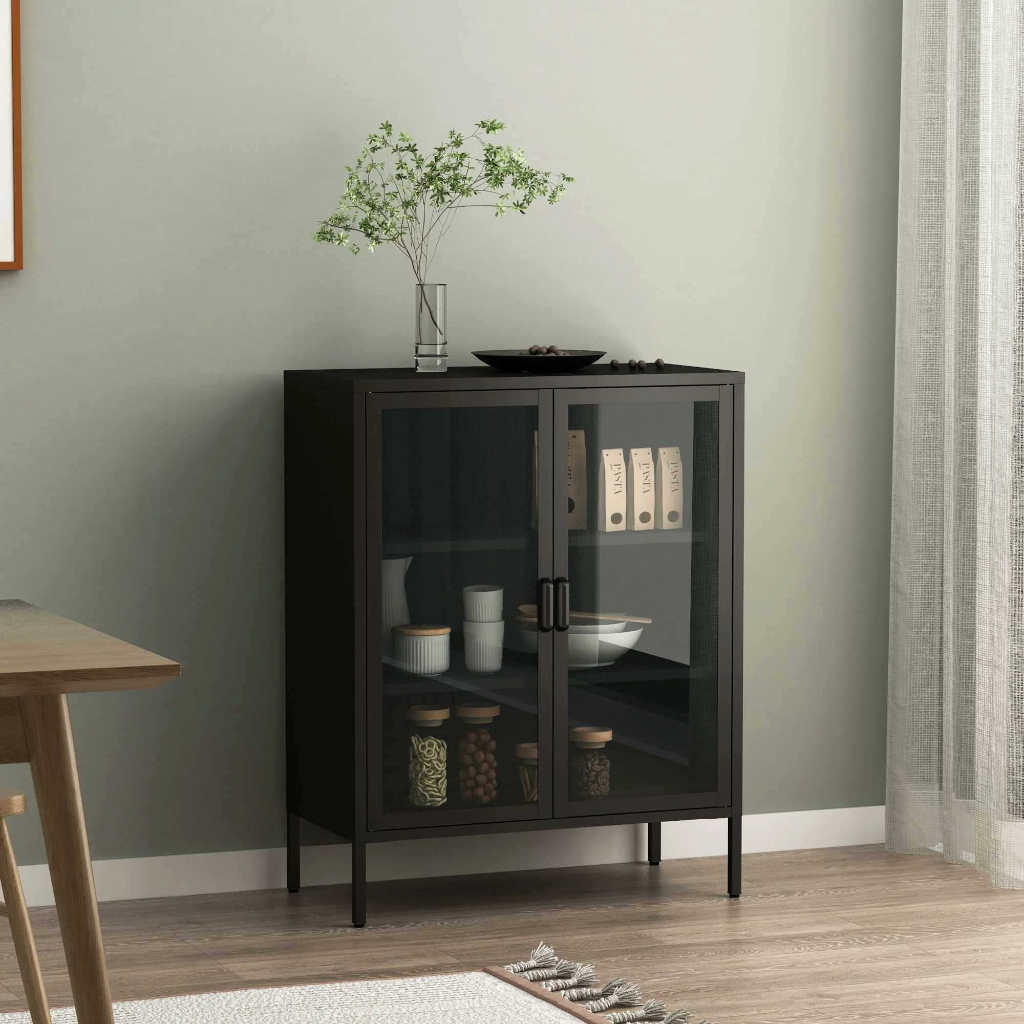 Sideboard Fauske mit Glastüren in versch. Farben [en.casa] - Image 3