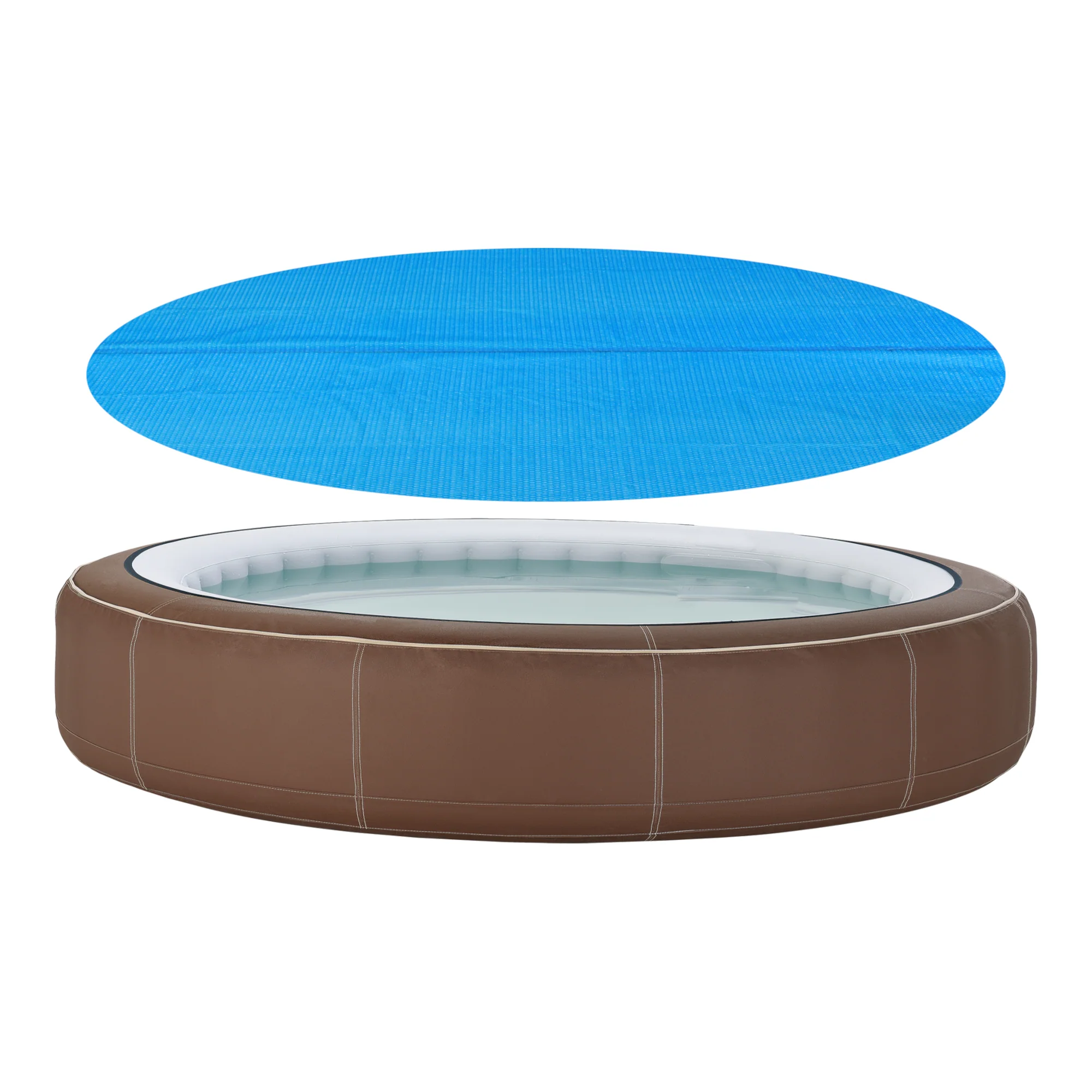 Solar Poolabdeckung Ferrarno rund Blau [en.casa] - Image 3