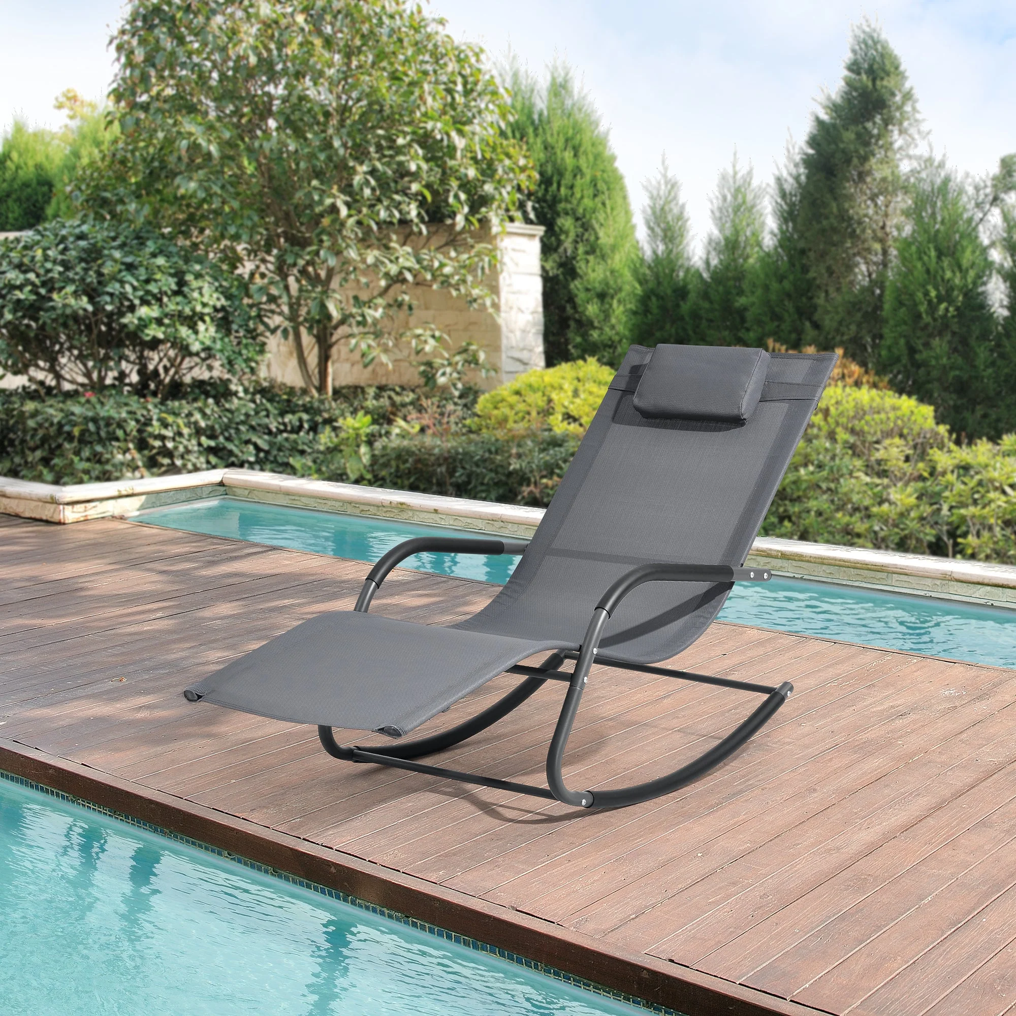 Sonnenliege Caracena 2er Set 147x63x89cm Schaukelliege in versch. Farben en.casa - Image 4