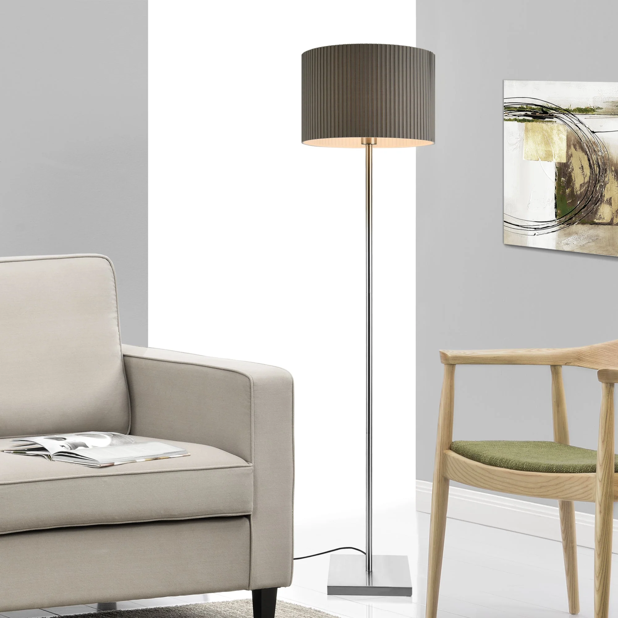 Stehleuchte Coimbra 151 cm 1xE27 Metall Grau lux.pro - Image 2